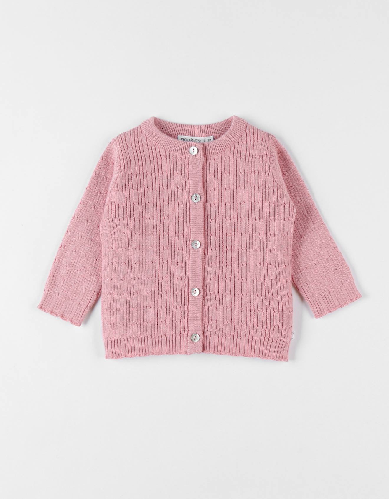 Noukies - Cardigan En Tricot Tressé Rose