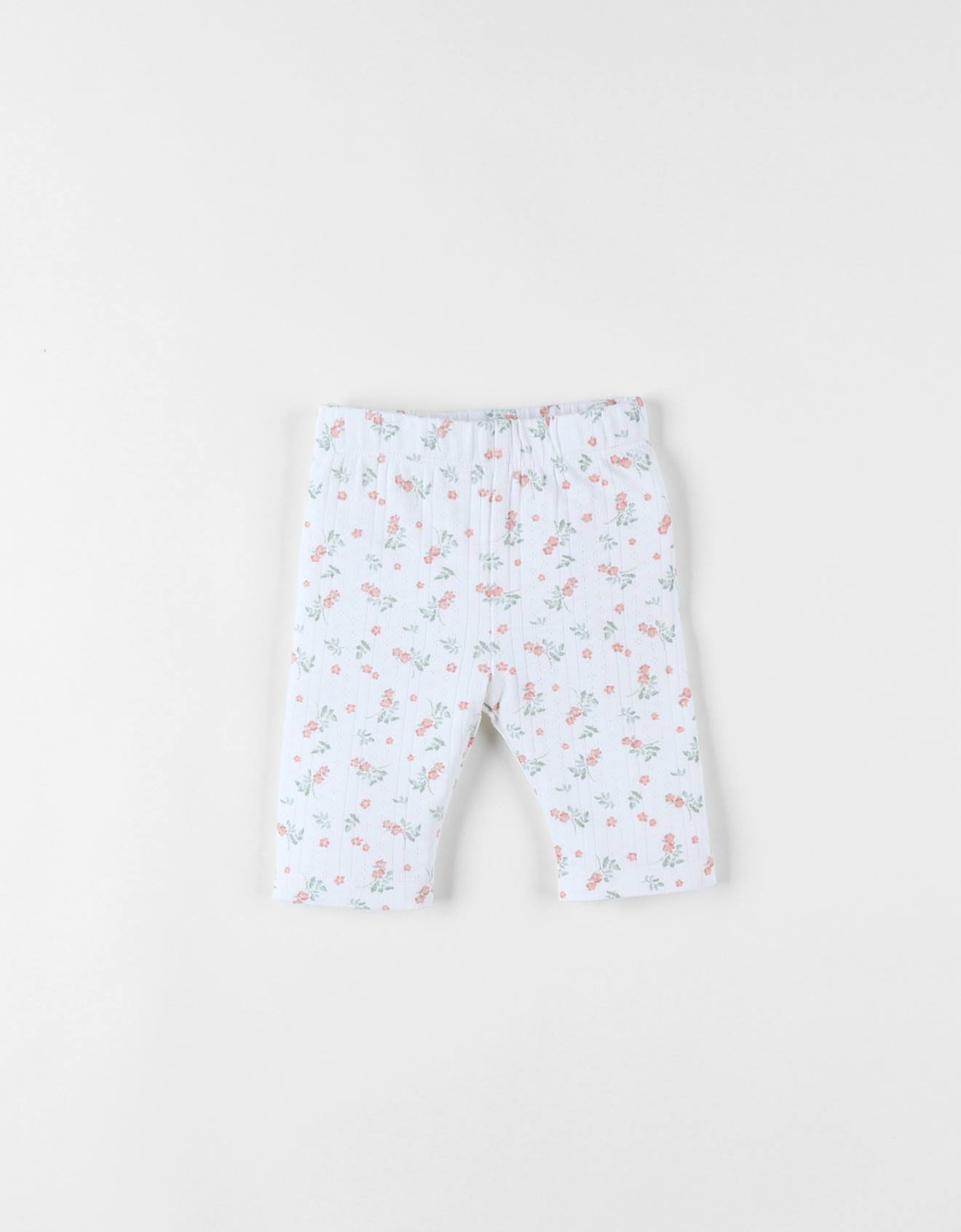 Legging Imprimé Fleuri Blanc