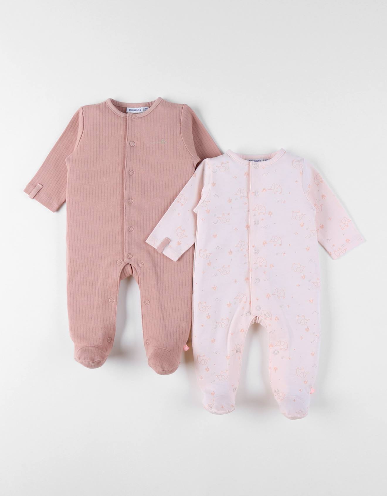 Noukies - Lot De 2 Pyjamas Bébé En Coton Rose