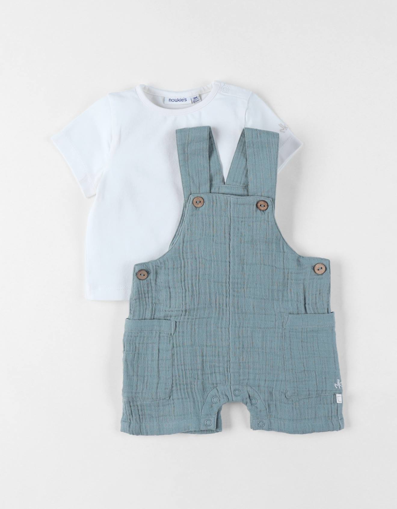 Ensemble Salopette Avec T-shirt Coton Vert
