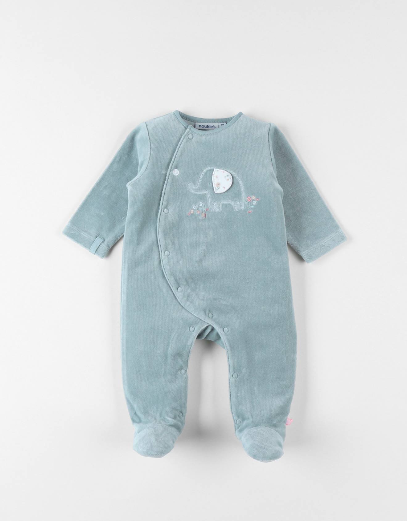 Pyjama En Velours Côtelé Éléphant Turquoise