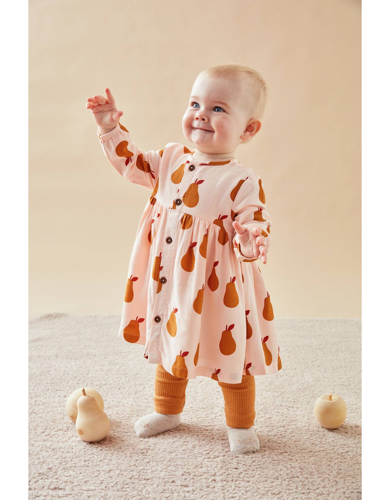 Noukies - Set Robe + Legging Poires Rose