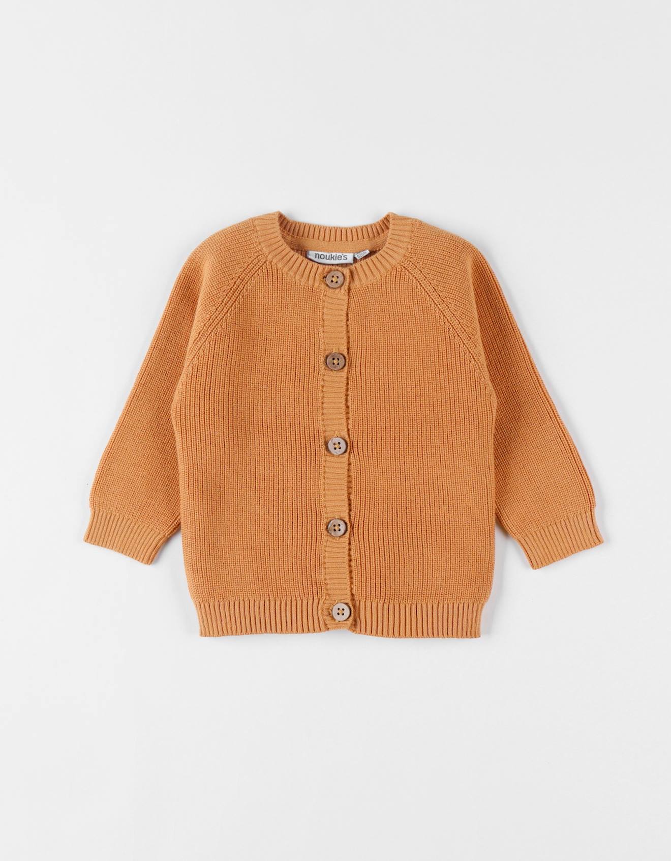 Cardigan En Tricot Fin Orange
