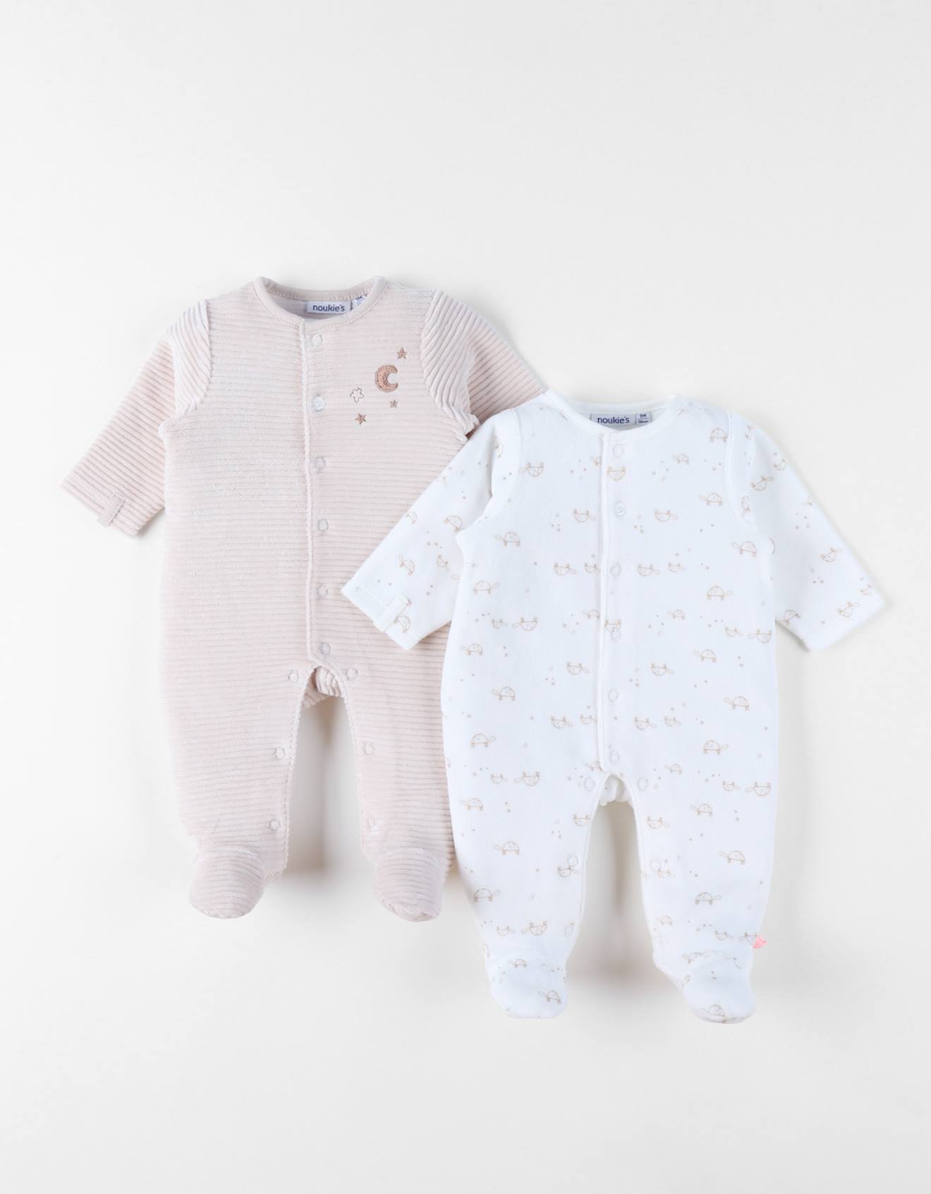 Lot De 2 Pyjamas Bébé Velours Beige