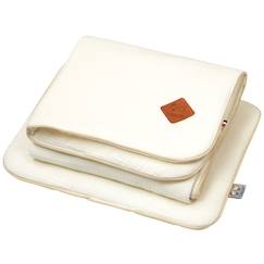 Puériculture-Chancelières, plaid-Set berceau couverture et coussin en gaze de coton jeanne