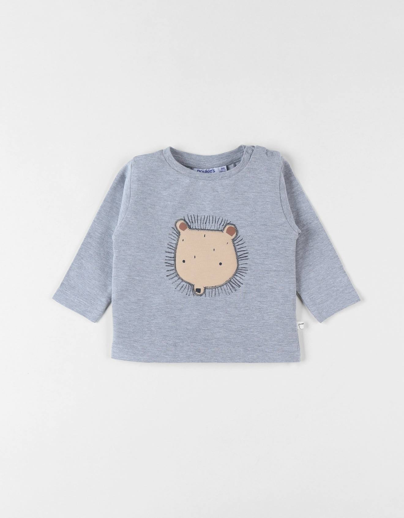 Noukies - T-shirt Hérisson Chiné Gris