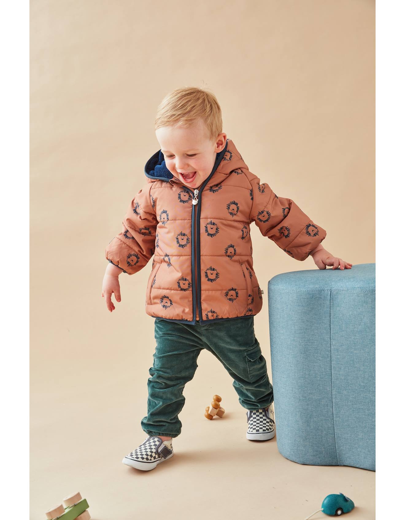 Noukies - Veste Déperlante Lion Doublée De Groloudoux Marron