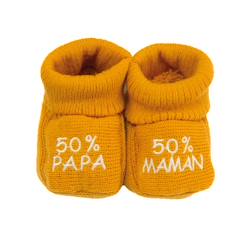 Chaussures-Chaussures bébé 17-26-Chaussons naissance - message :  50% maman 50% papa