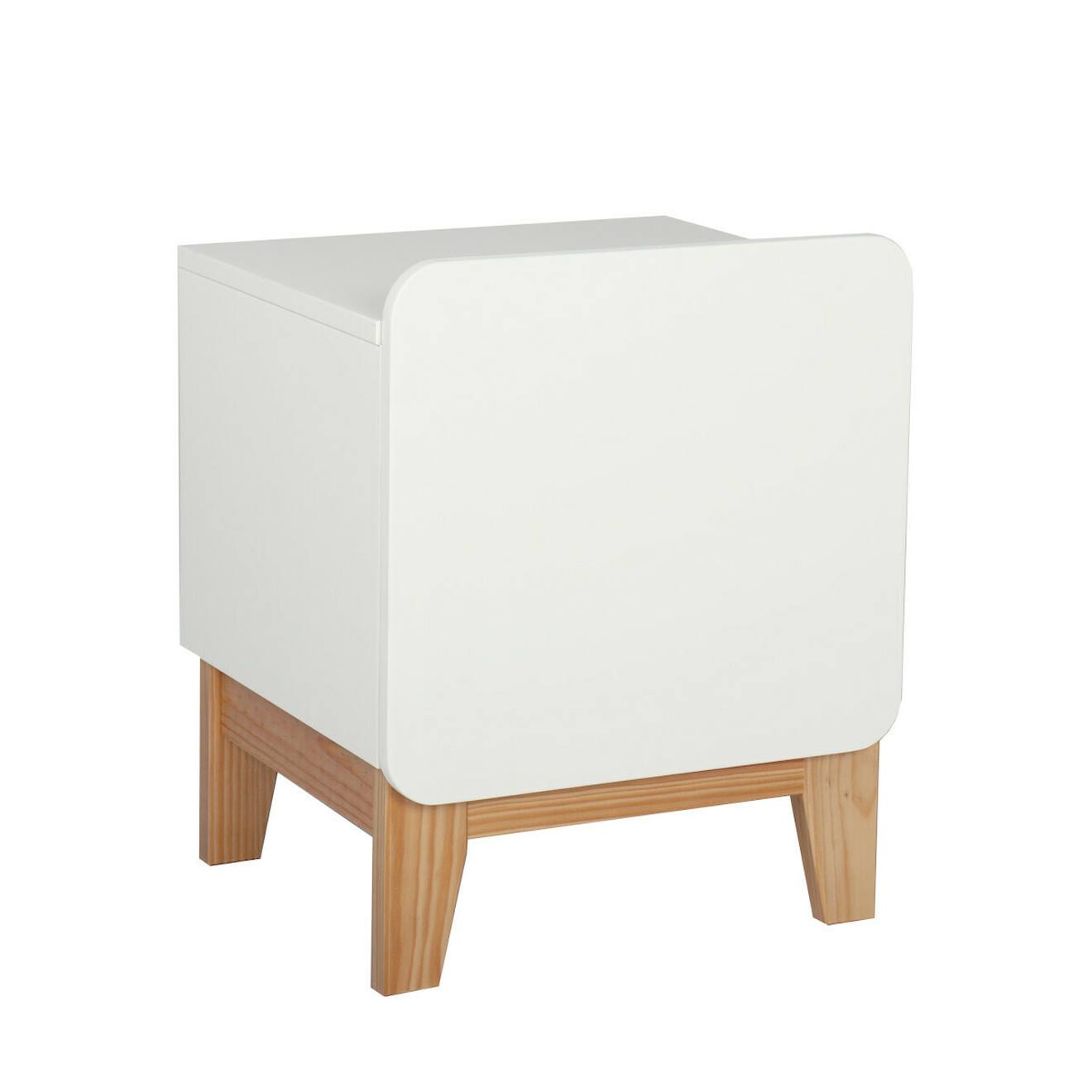 Chevet Enfant Bois Massif Yuki Blanc Et Bois