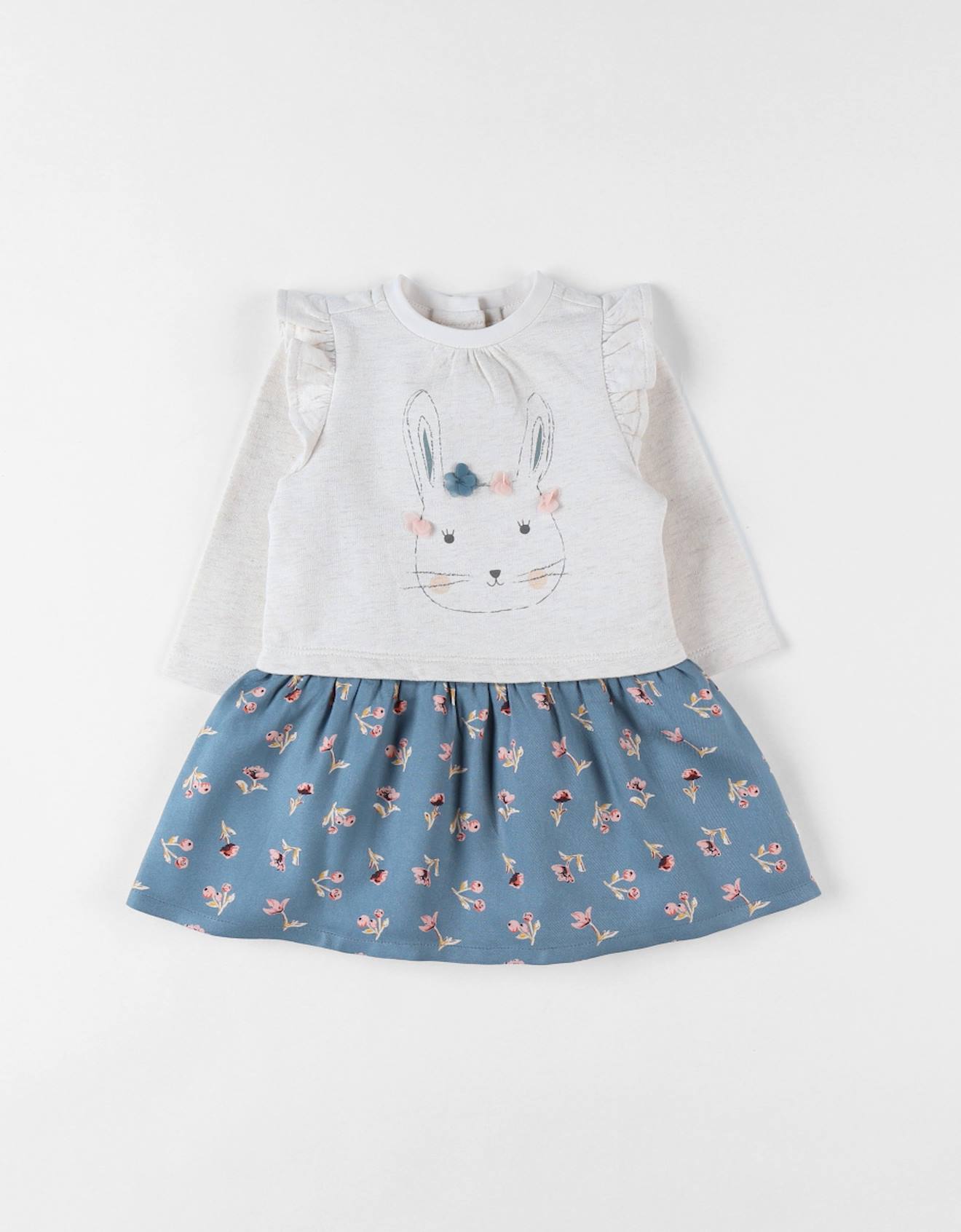 Robe Bi-matière Lapin Beige