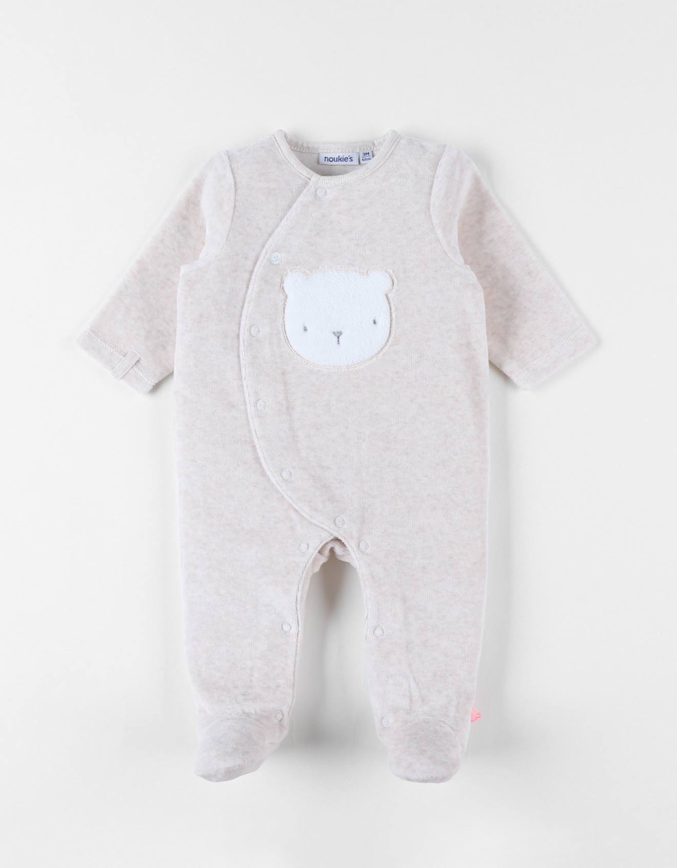Noukies - Pyjama En Velours Côtelé Ours Beige