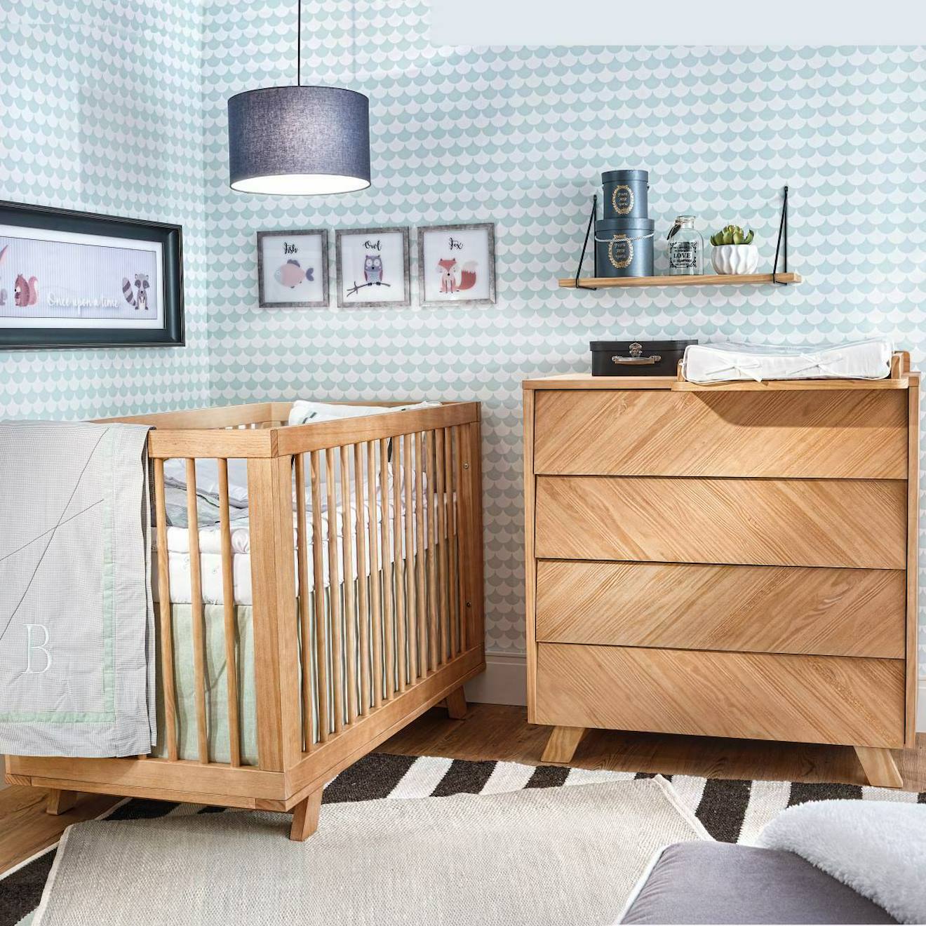 Chambre Complète Bébé Bois Massif Kyoto Bois Naturel