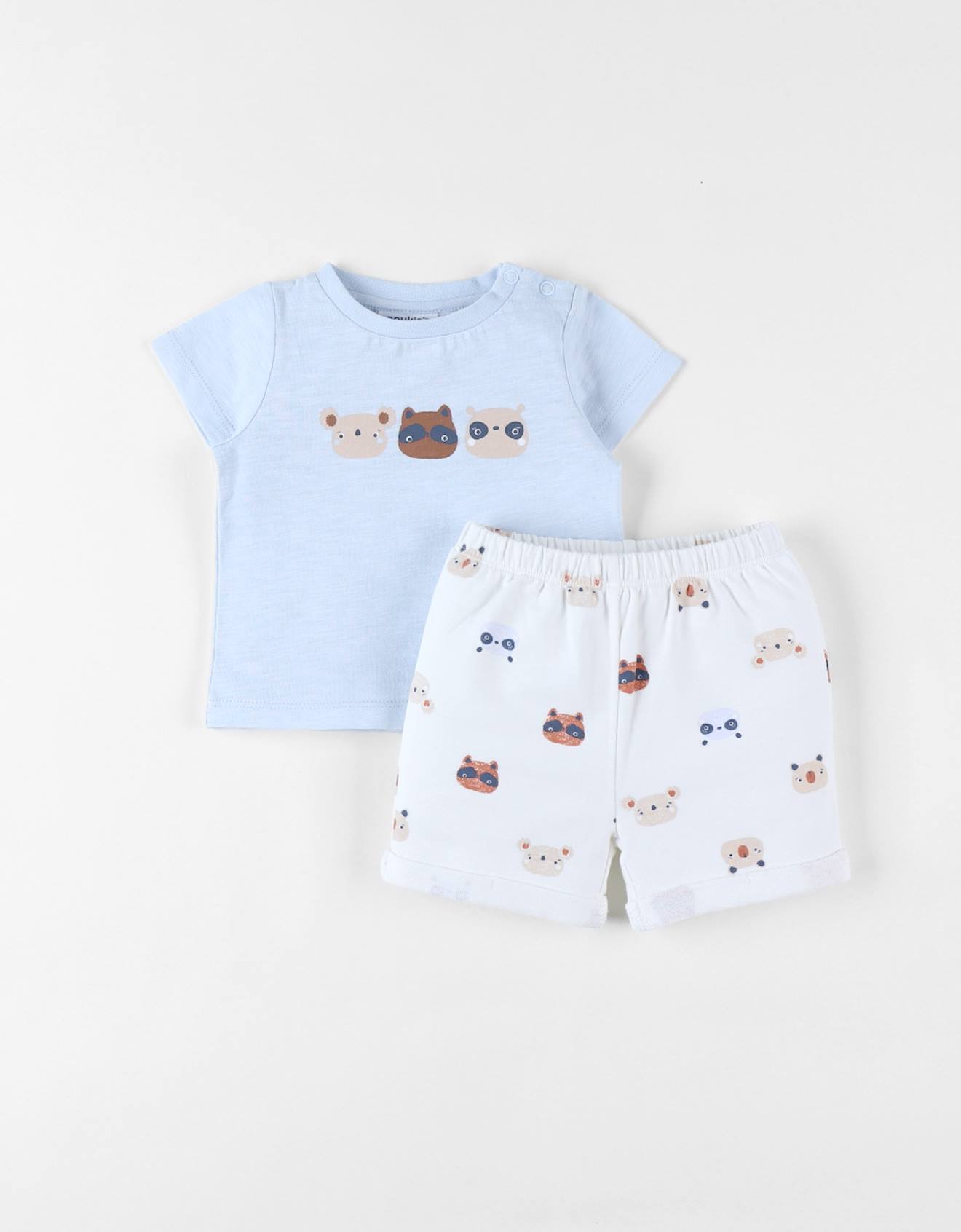 Noukies - Set T-shirt + Short Imprimé Animalier Bleu