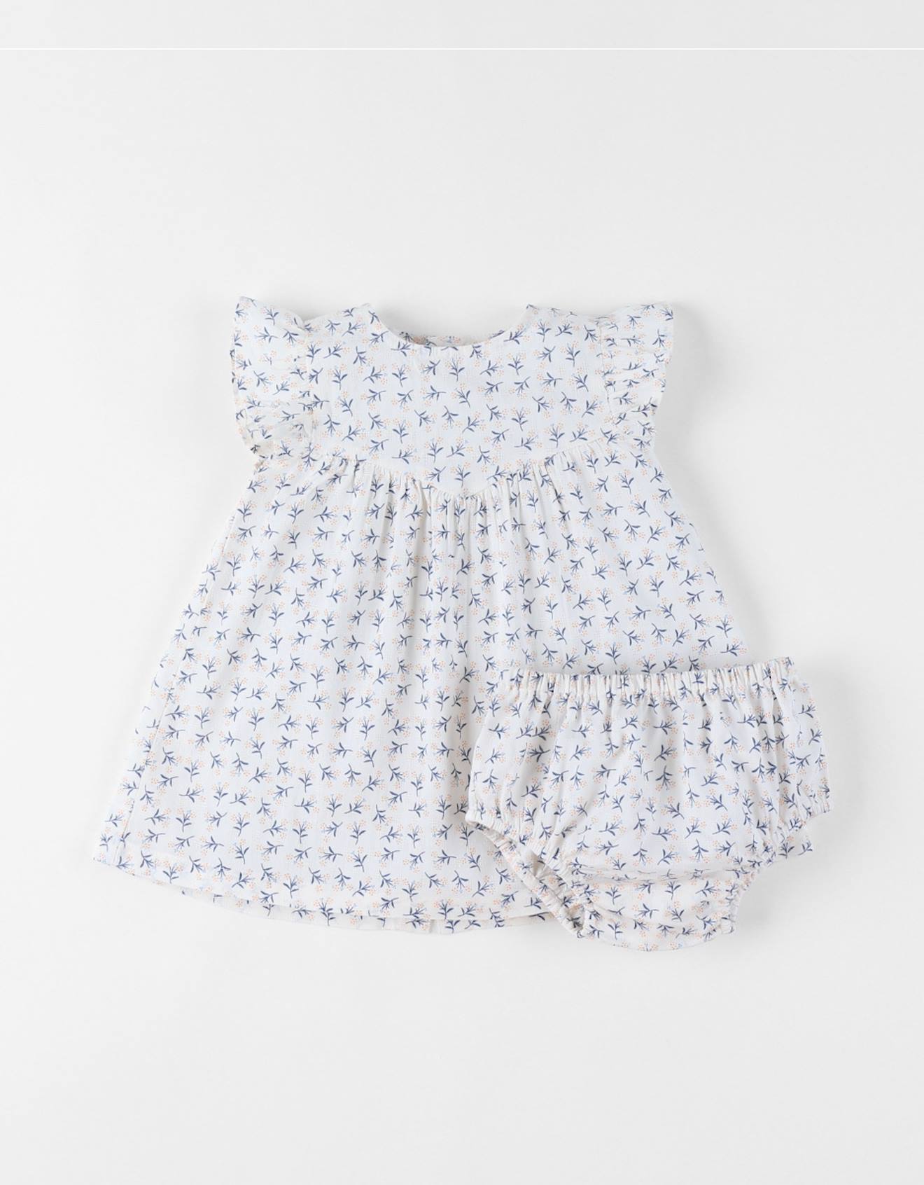 Robe Avec Bloomer Voile De Coton Blanc