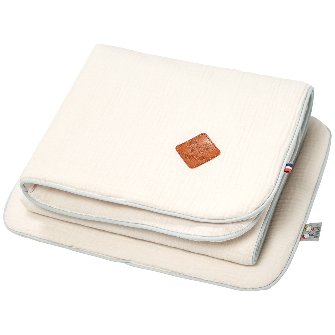 Ensemble Couverture Et Coussin En Gaze De Coton Pour Berceau Et Couffin Jeanne Beige