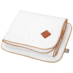Puériculture-Chancelières, plaid-Set berceau couverture et coussin en gaze de coton jeanne