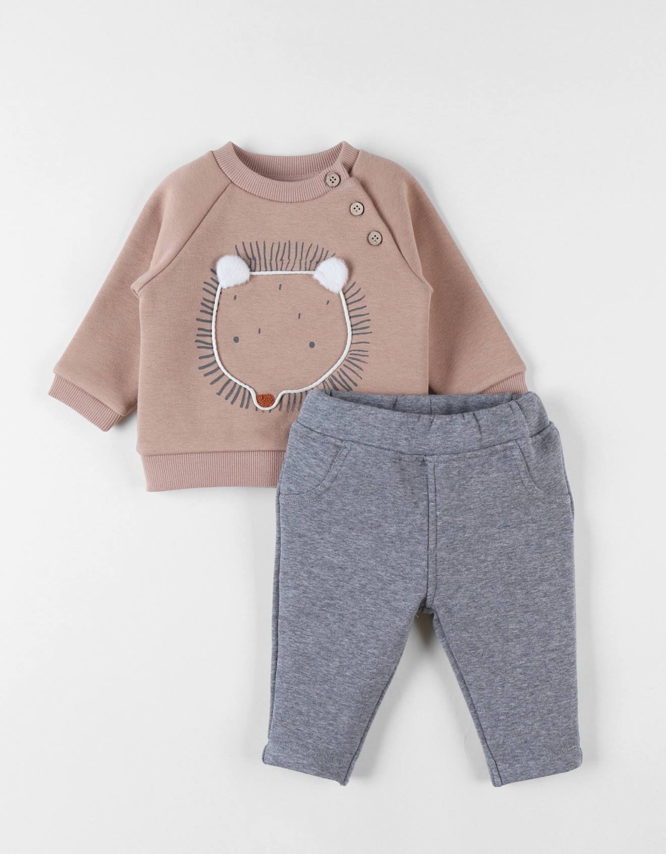 Ensemble Sweatshirt + Jogging Hérisson Beige
