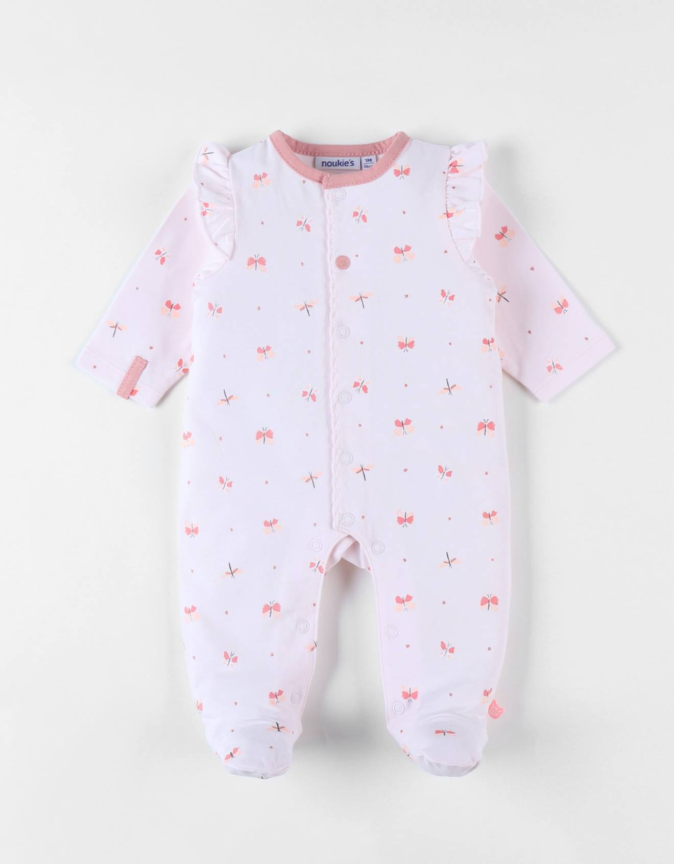 Noukies - Pyjama 1 Pièce Papillons En Jersey Rose