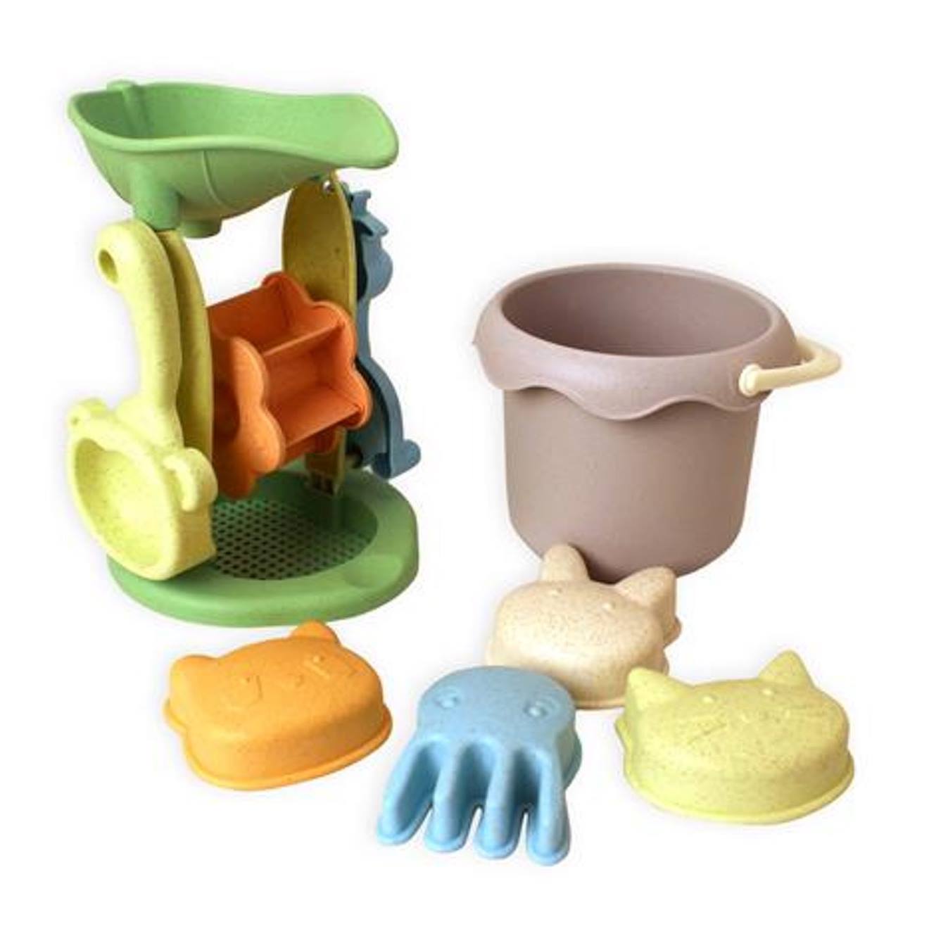 Set De Plage & Jardin - 8 Pièces Moulin En Paille De Blé Multicolore (Magni) - Image 1