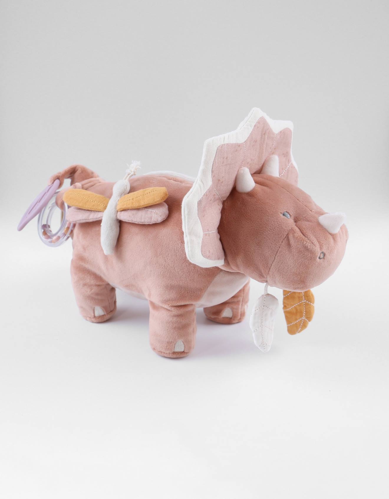 Peluche D'activités Popsie En Veloudoux® Et Mousseline De Coton Rose