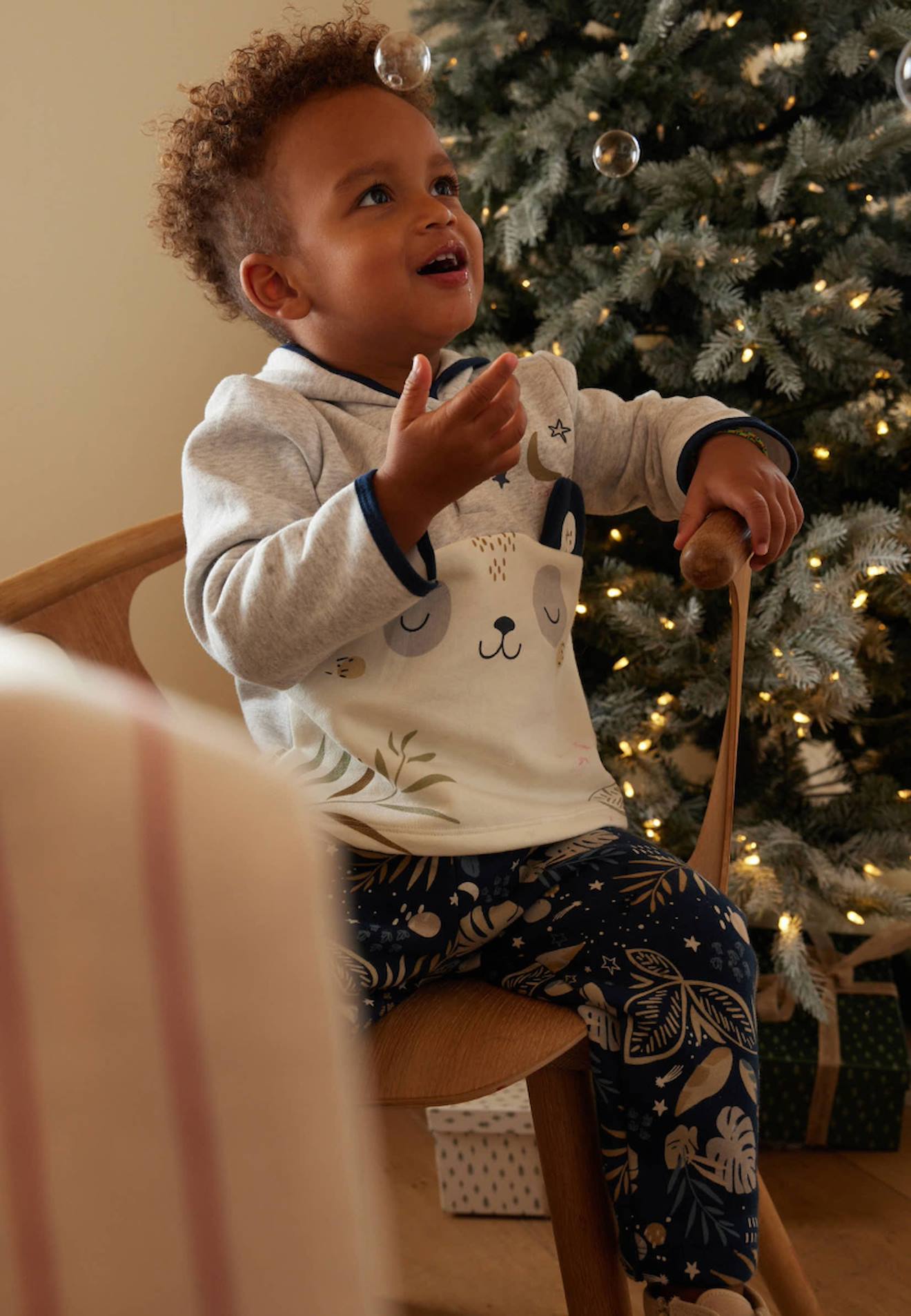 Ensemble Bébé En Molleton Sweat À Capuche Et Pantalon Tropic Moon Bleu