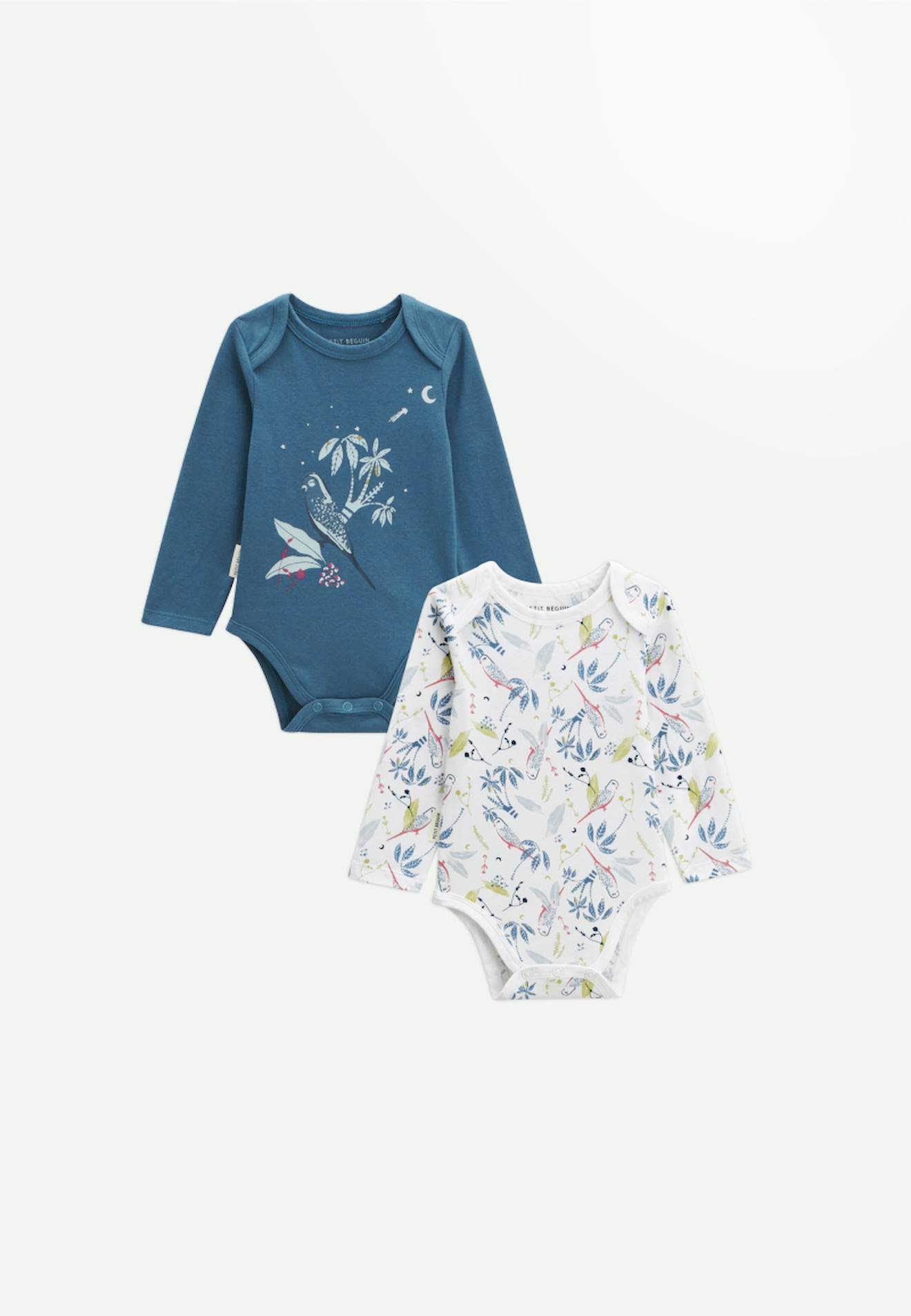 Lot De 2 Bodies Bébé Manches Longues Bianca Bleu