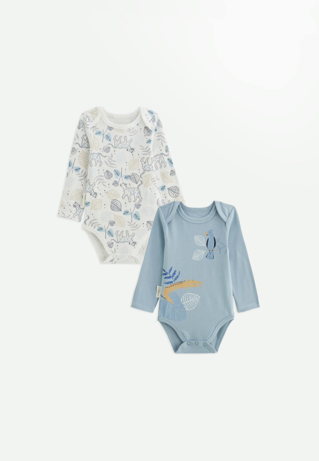 Lot De 2 Bodies Bébé Manches Longues Félintrépide Bleu