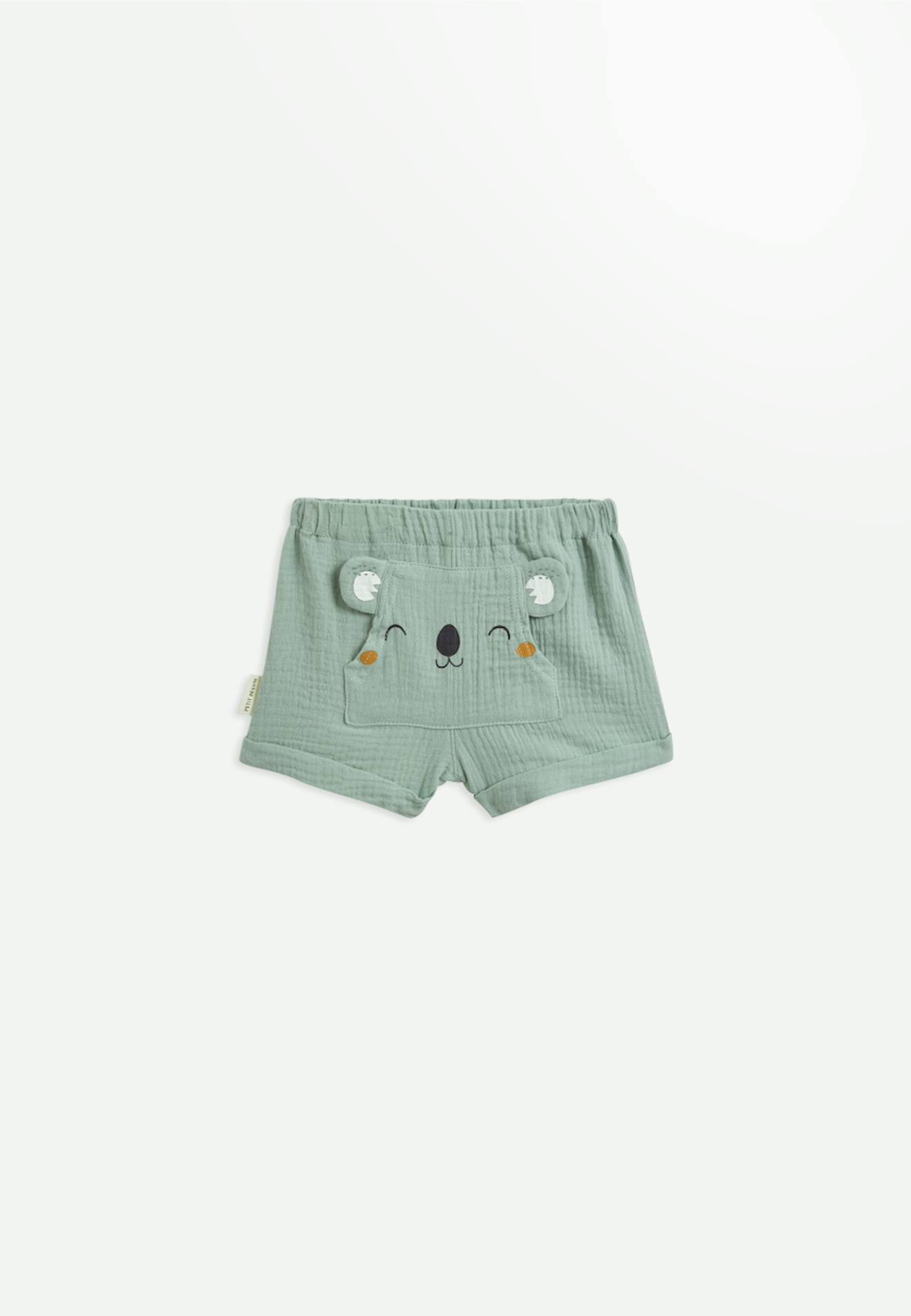 Short Bébé En Gaze De Coton Garden Party Vert