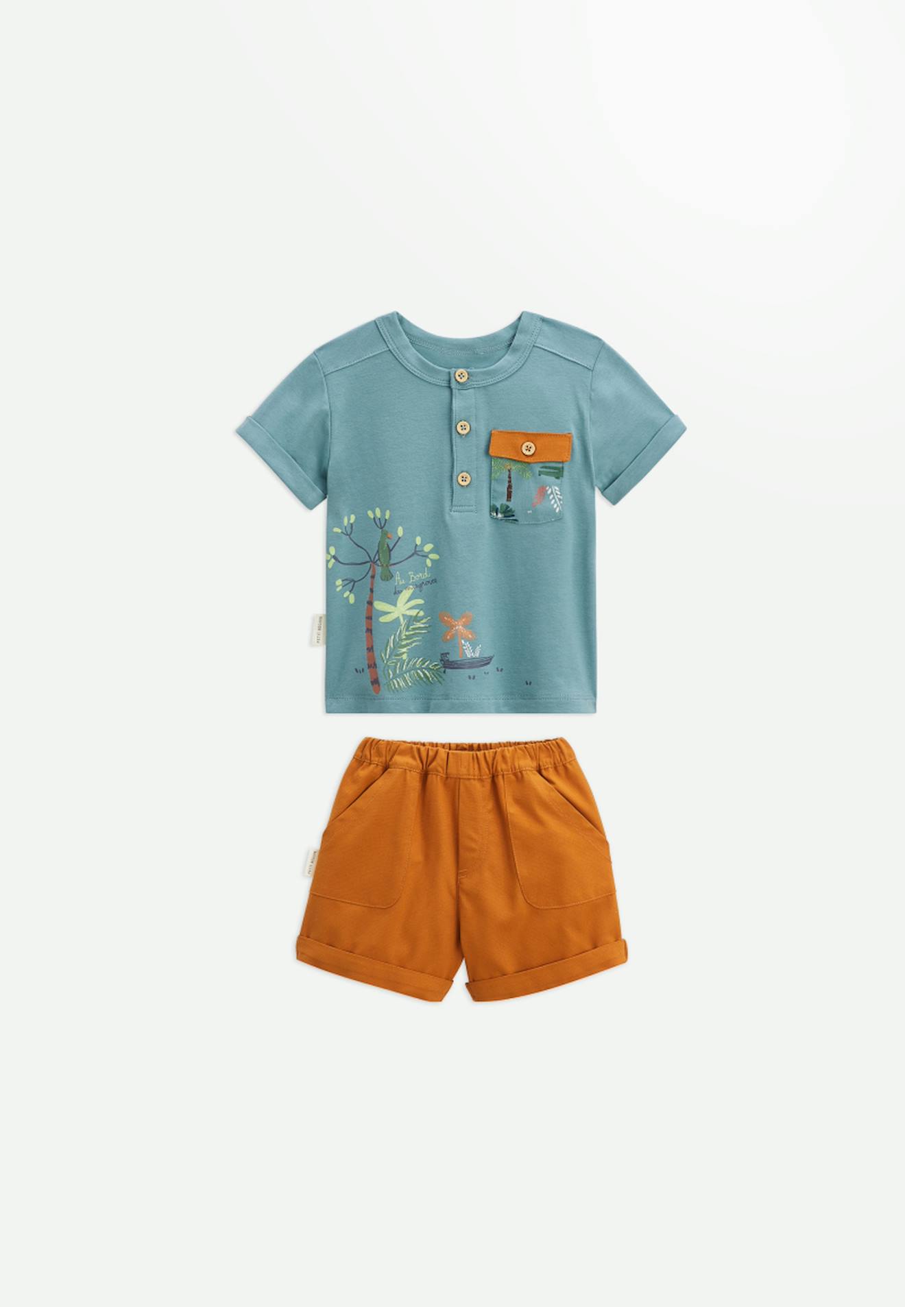 Ensemble Bébé T-shirt Et Short Mangrove Bleu