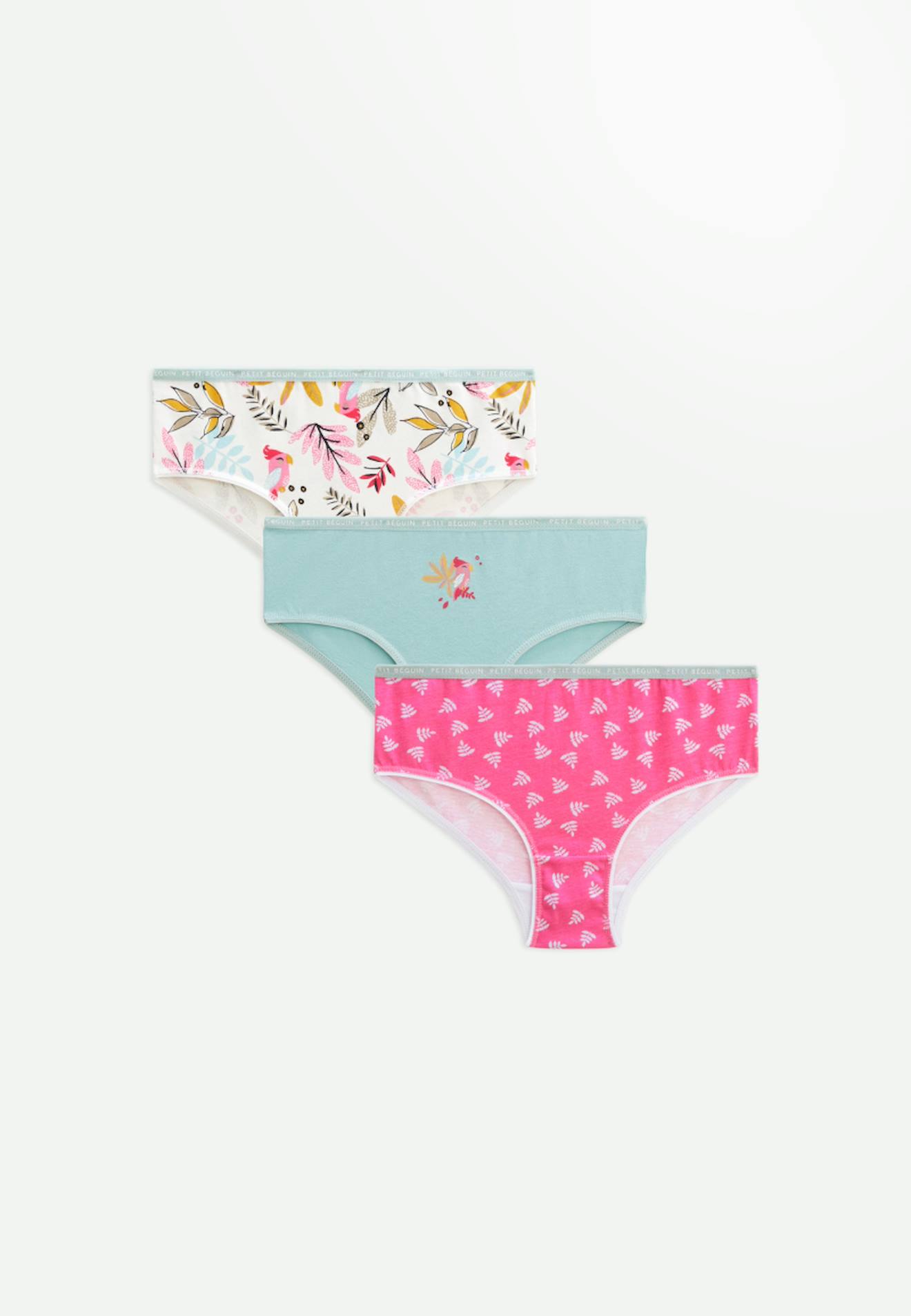 Lot De 3 Culottes Fille Love Jungle Rose