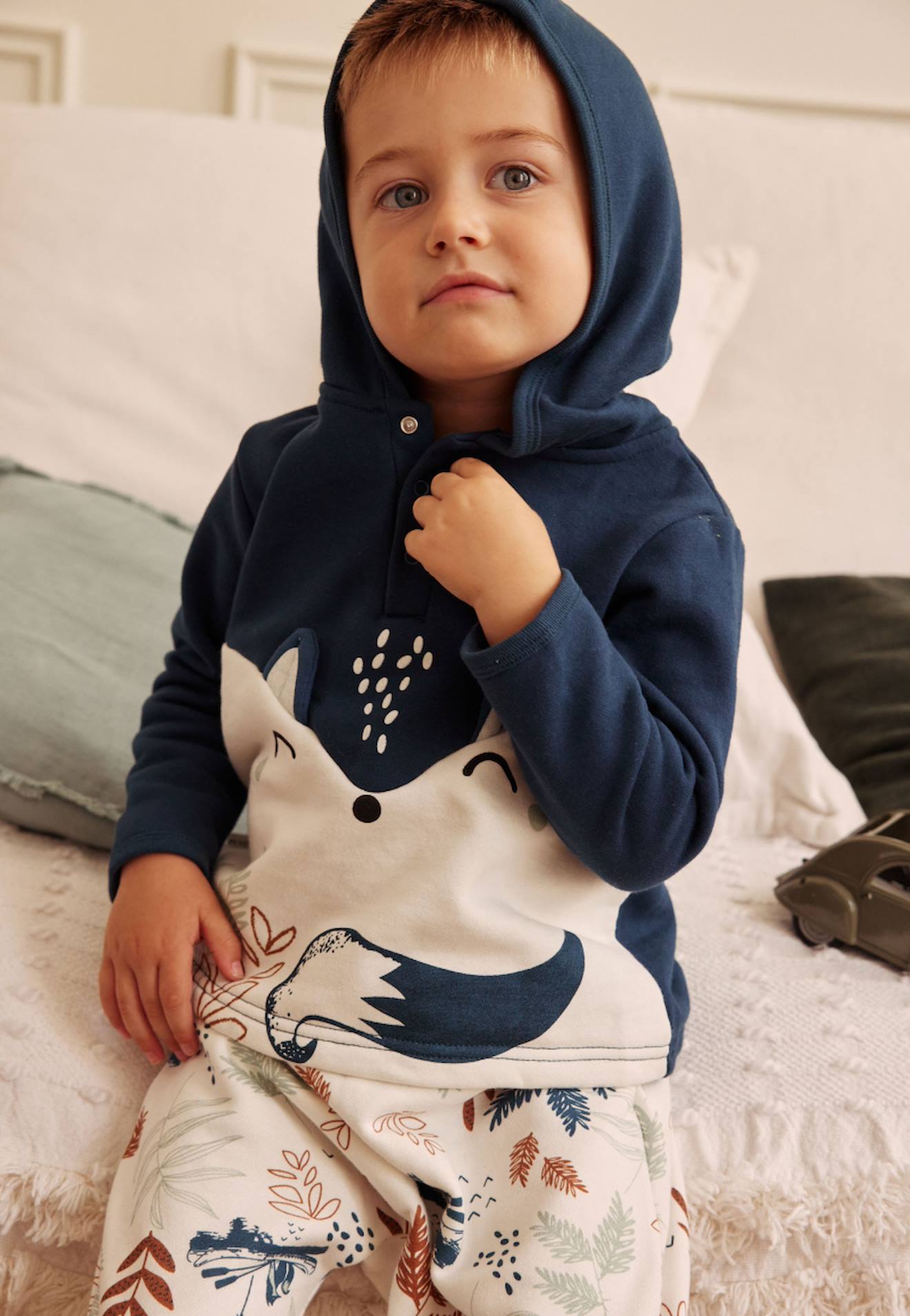 Ensemble Bébé Sweat-shirt Et Pantalon En Molleton Bivouac Bleu