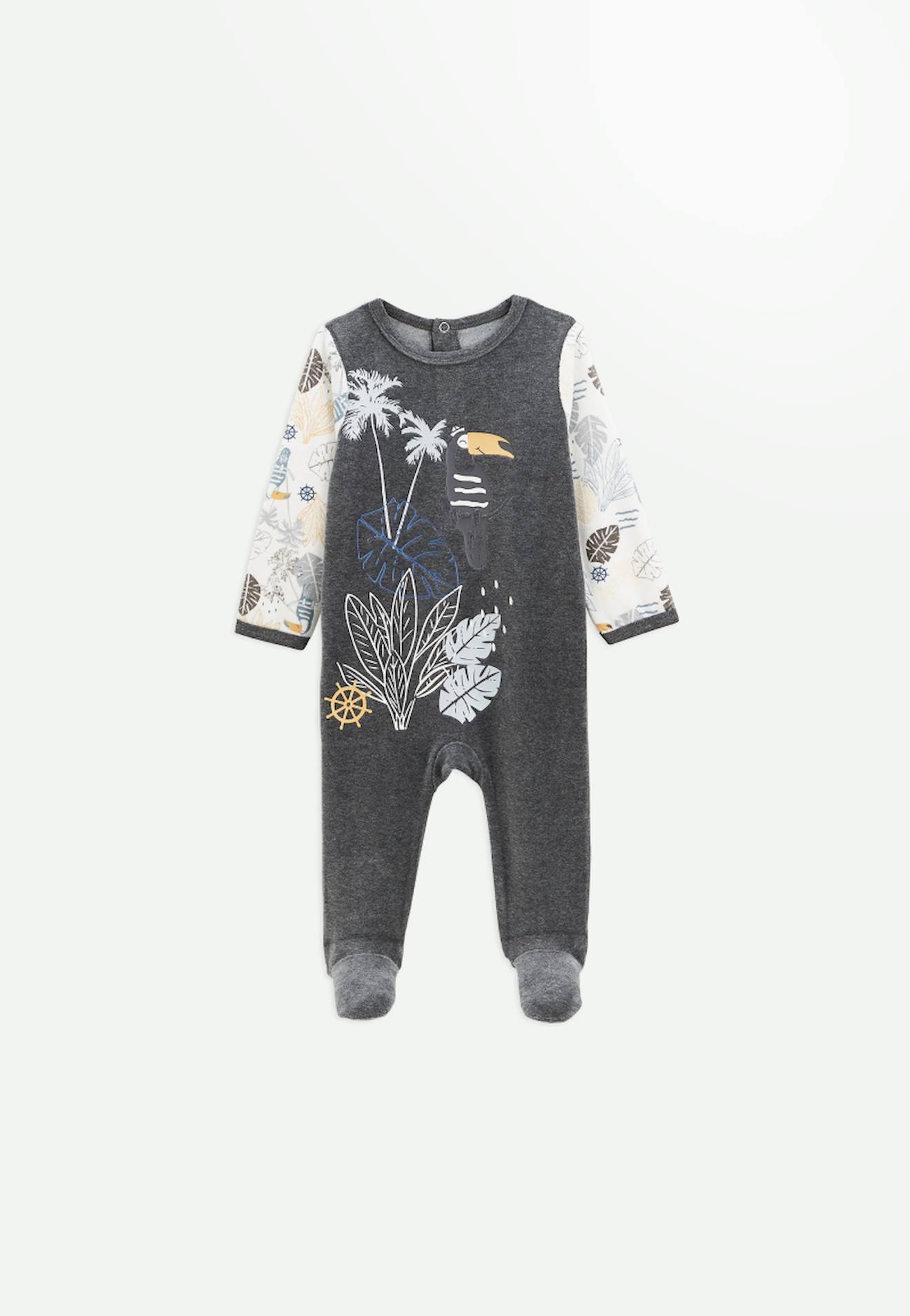 Pyjama Bébé En Velours Touctouc Gris
