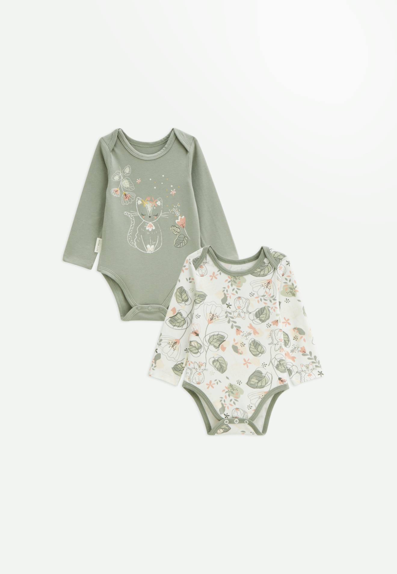 Lot De 2 Bodies Bébé Manches Longues Lily Kaki