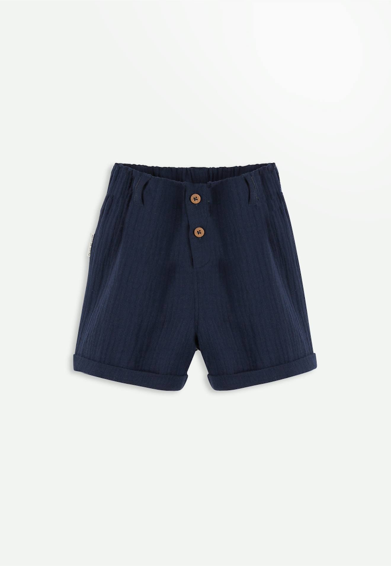 Short Enfant En Gaze De Coton Hélénie Bleu