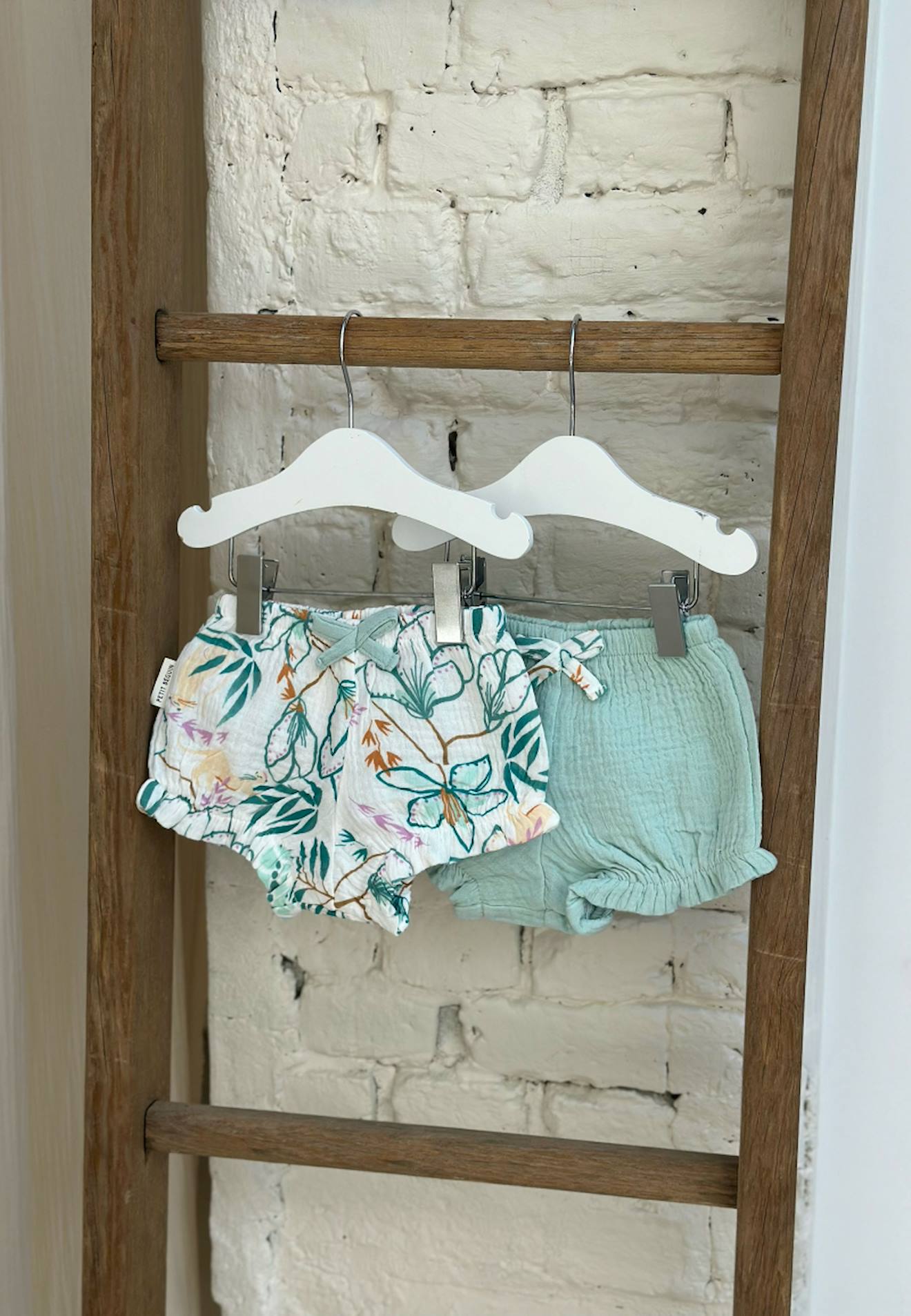 Lot De 2 Bloomers Bébé En Gaze De Coton Patroika Vert