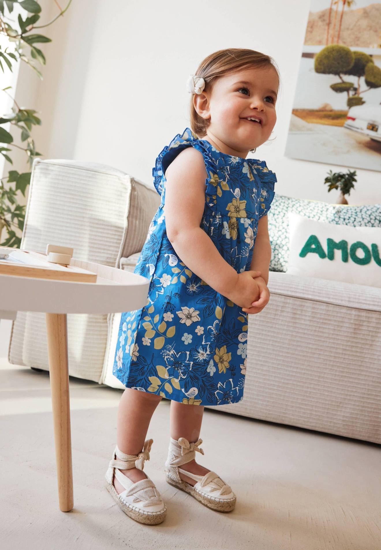 Robe Bébé En Popeline Flora Bleu