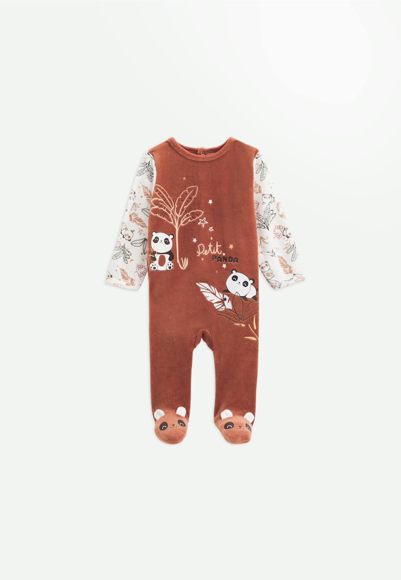 Pyjama Bébé En Velours Maloueg Marron