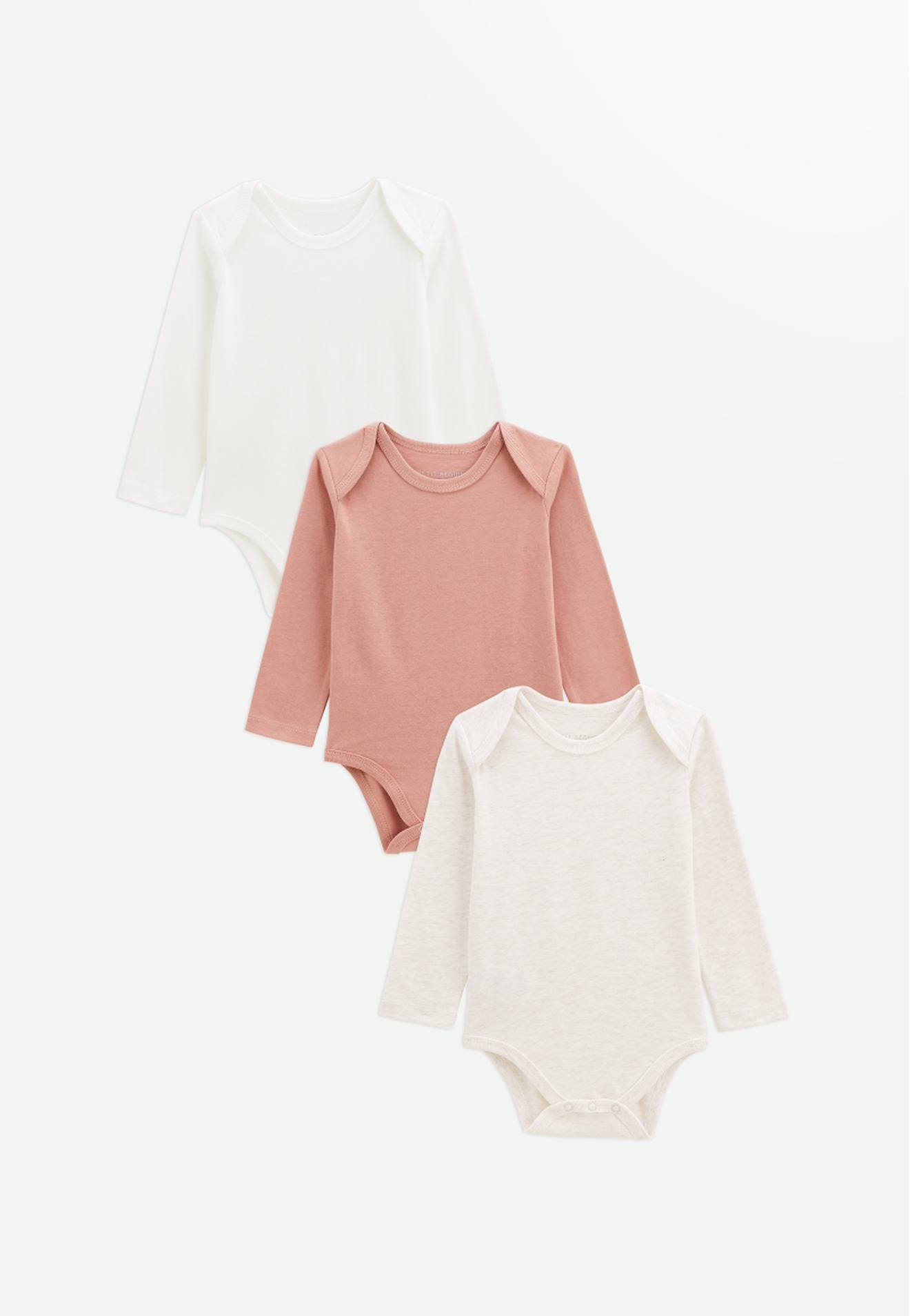 Lot De 3 Bodies Bébé Manches Longues Rose