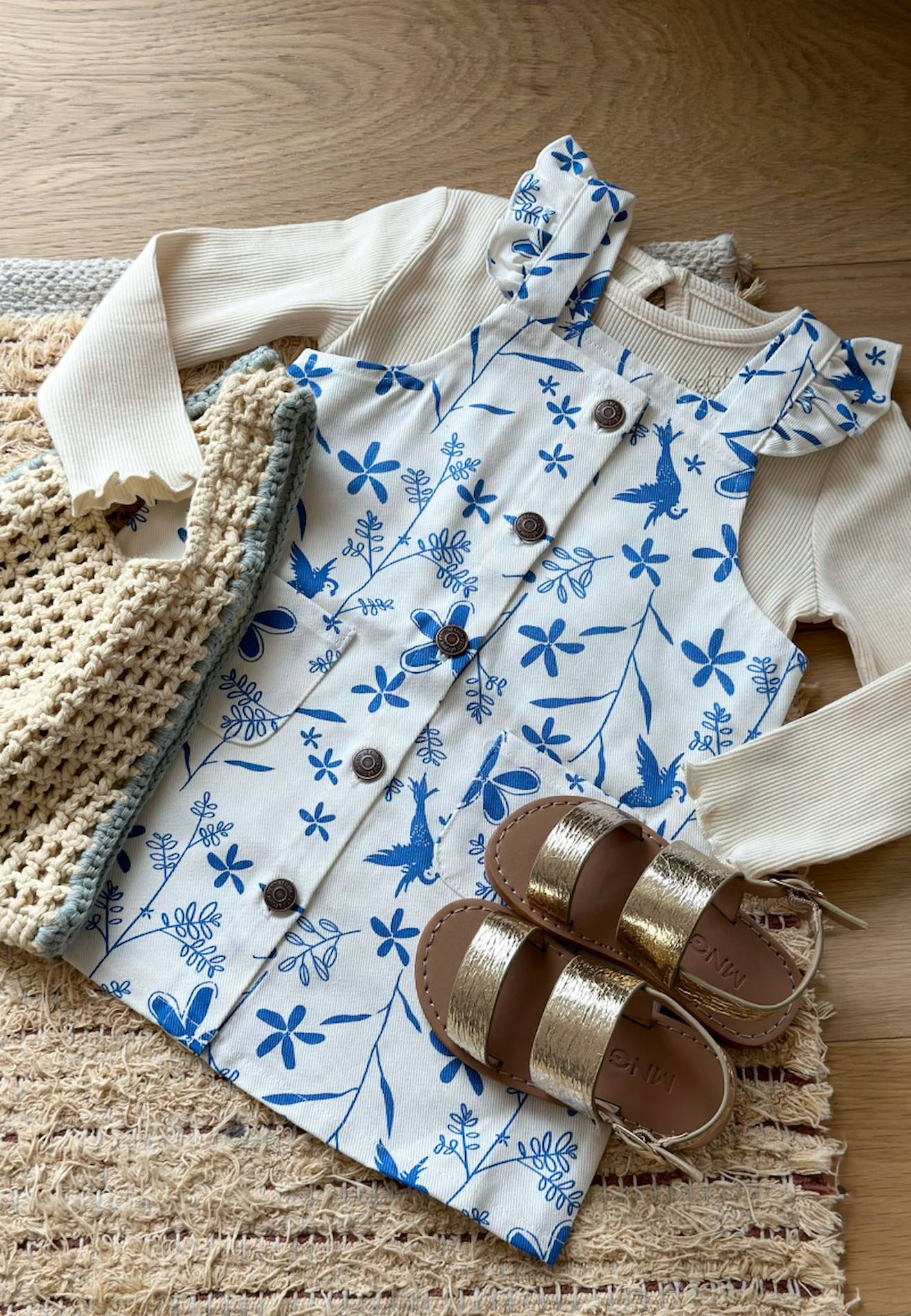 Robe Bébé En Jean Écrue Océan D'amour Ecru