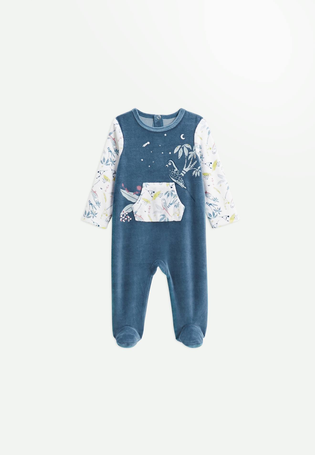 Pyjama Bébé En Velours Bianca Bleu