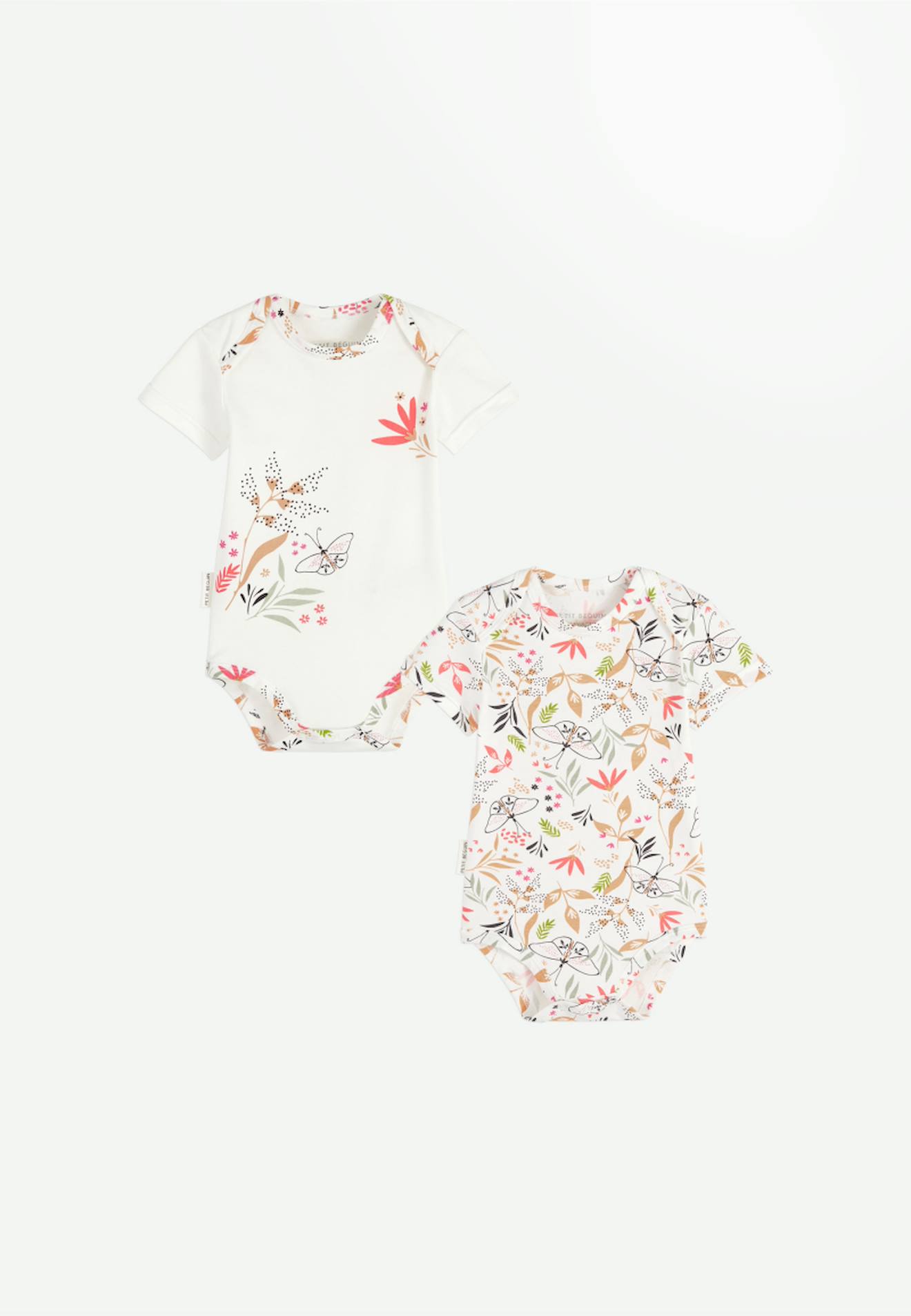 Lot De 2 Bodies Bébé Manches Courtes Toscane Ecru