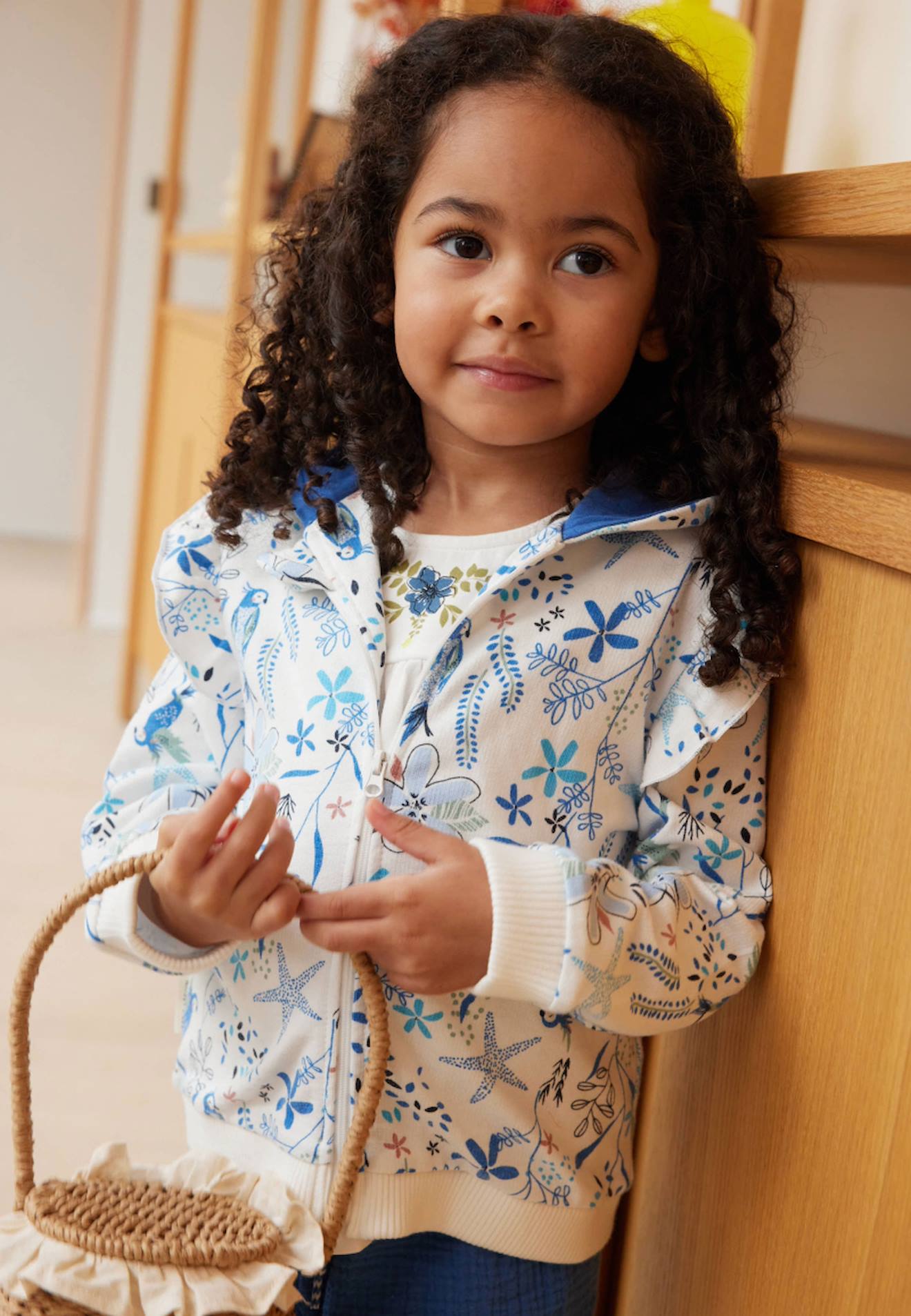 Sweat À Capuche Zippé Bébé Océan D'amour Bleu