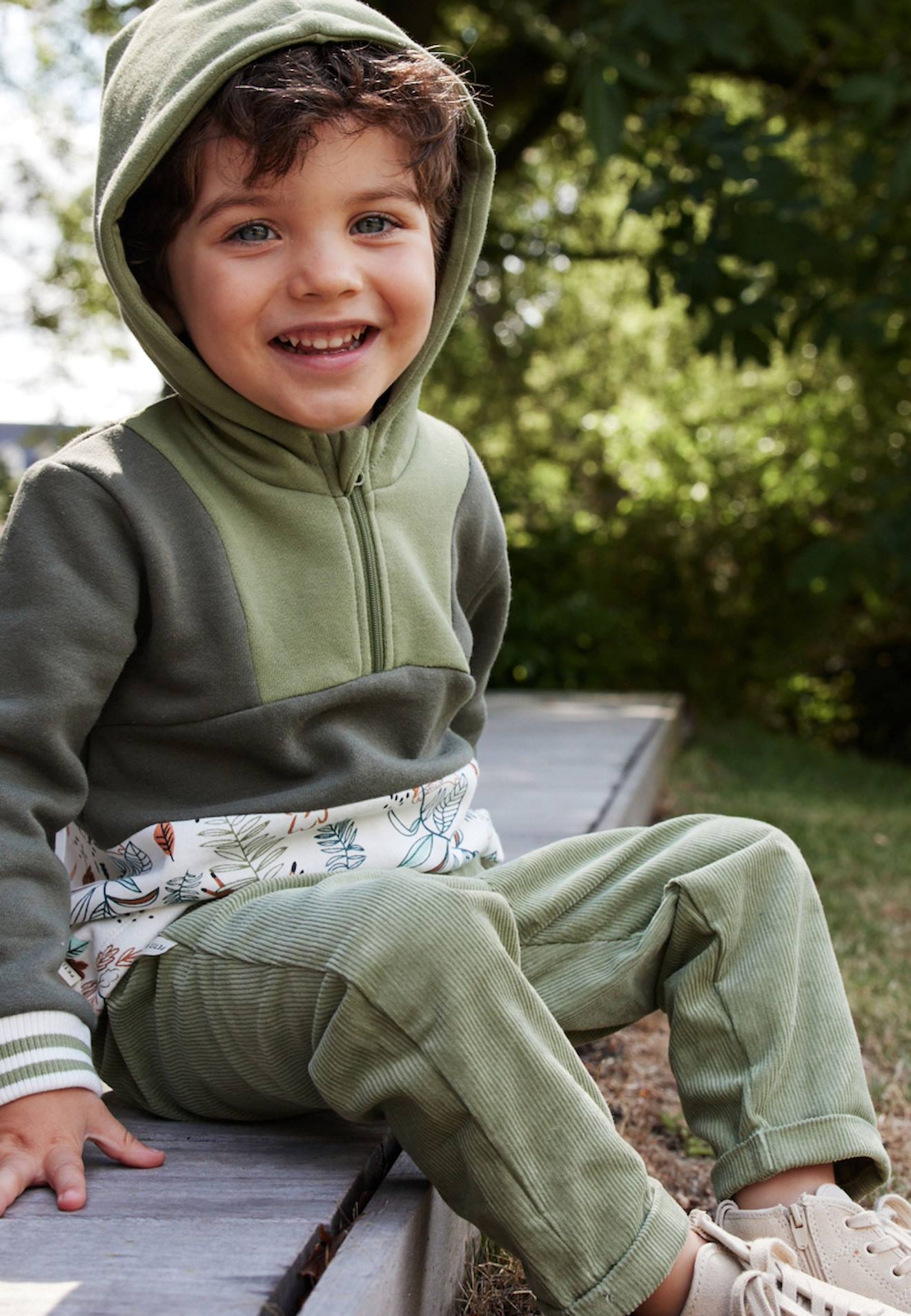 Sweat-shirt À Capuche Bébé En Molleton Montreal Kaki