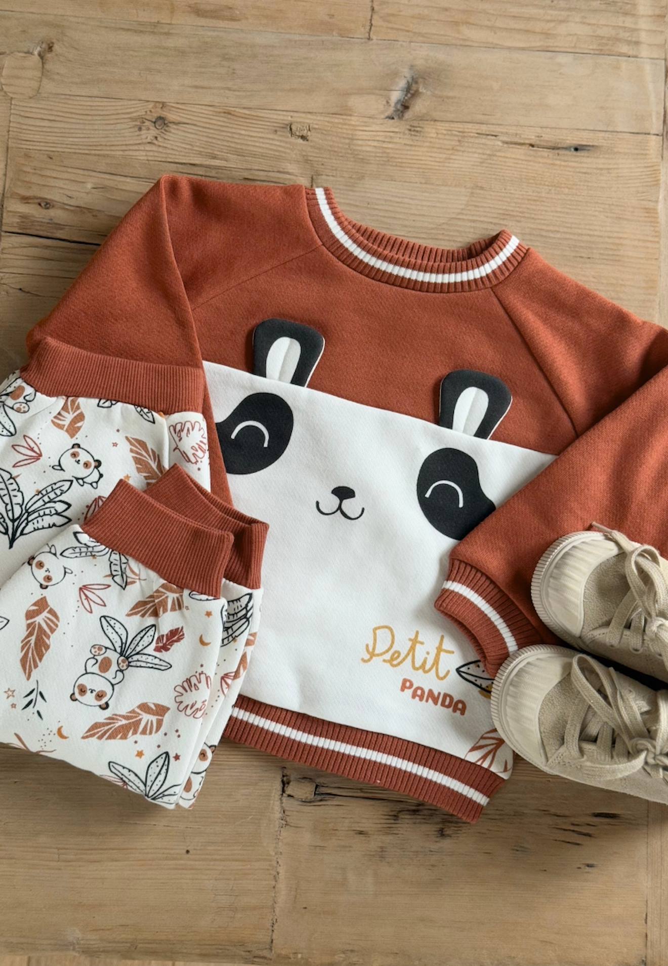 Ensemble Bébé Sweat-shirt Et Pantalon En Molleton Maloueg Marron