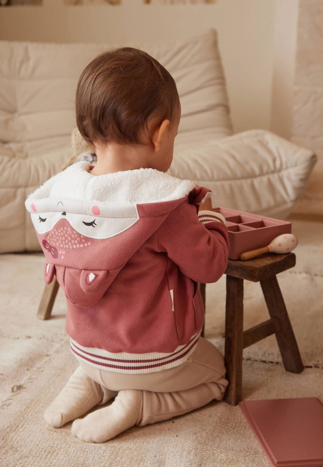 Sweat À Capuche Zippé Bébé En Molleton Elena Rose