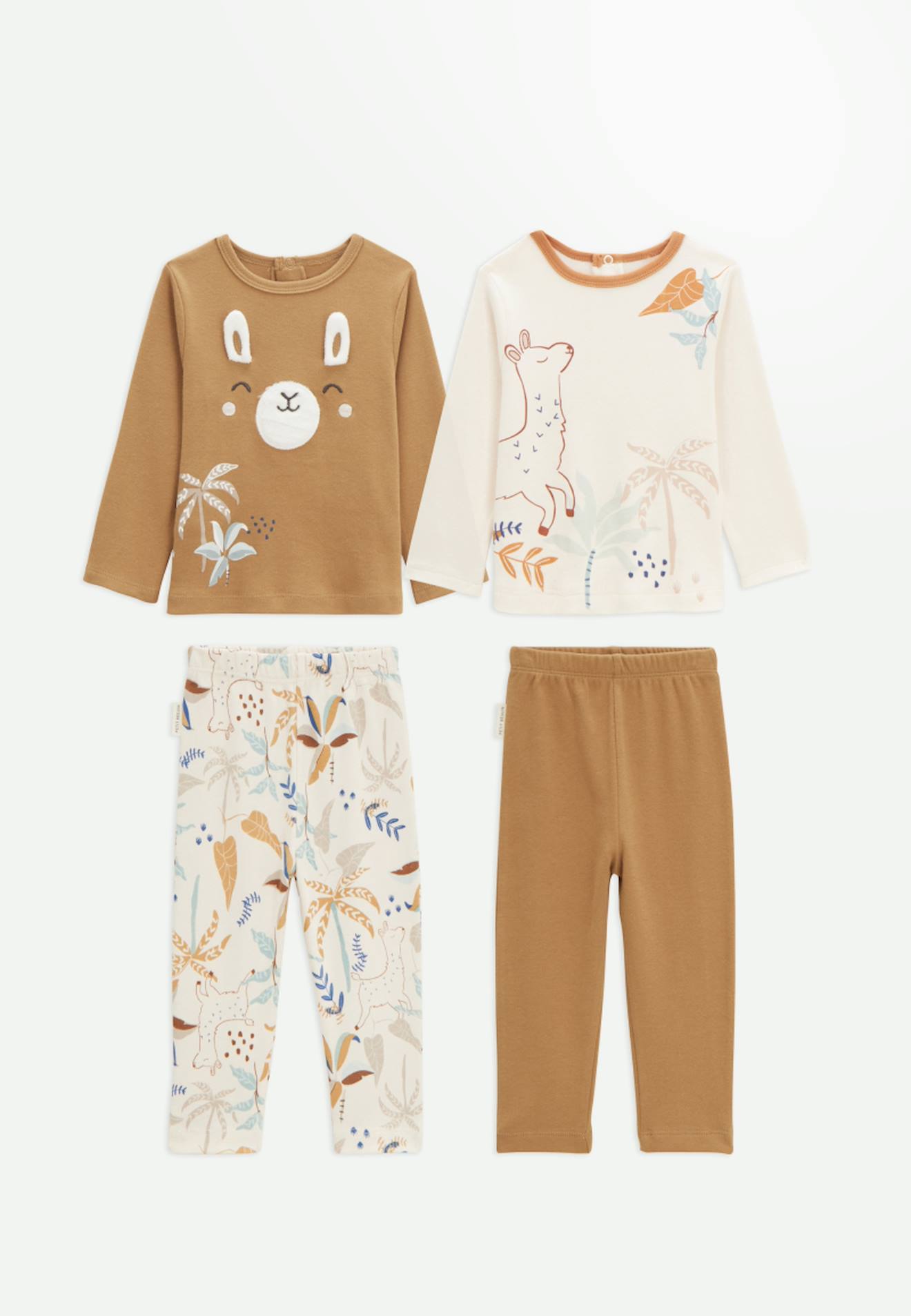 Lot De 2 Pyjamas Bébé Lamascotte Camel