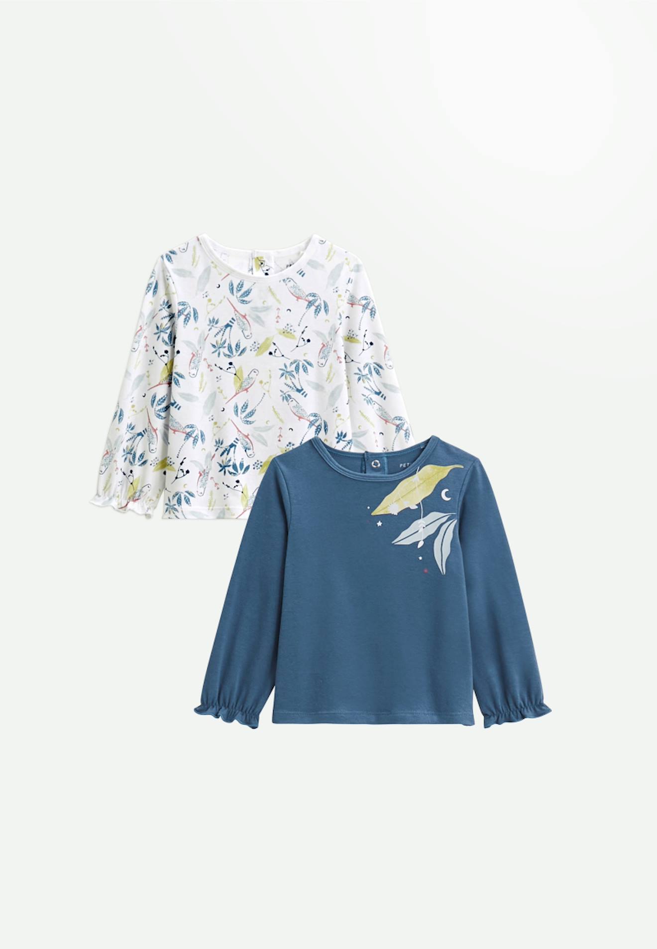 Lot De 2 T-shirts Enfant Manches Longues Bianca Bleu