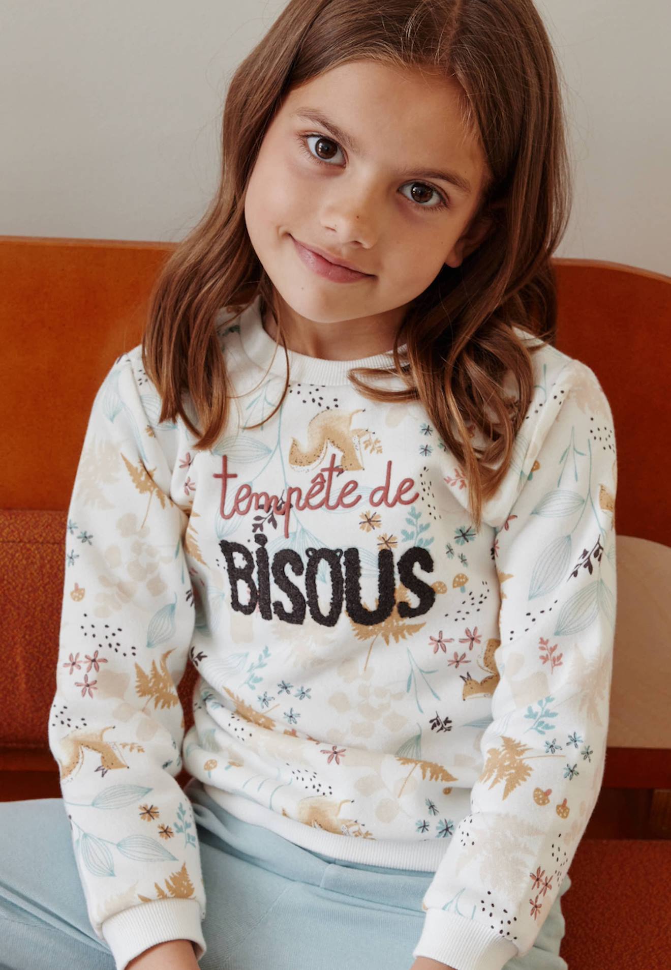 Sweat-shirt Bébé En Molleton Bloom Ecru