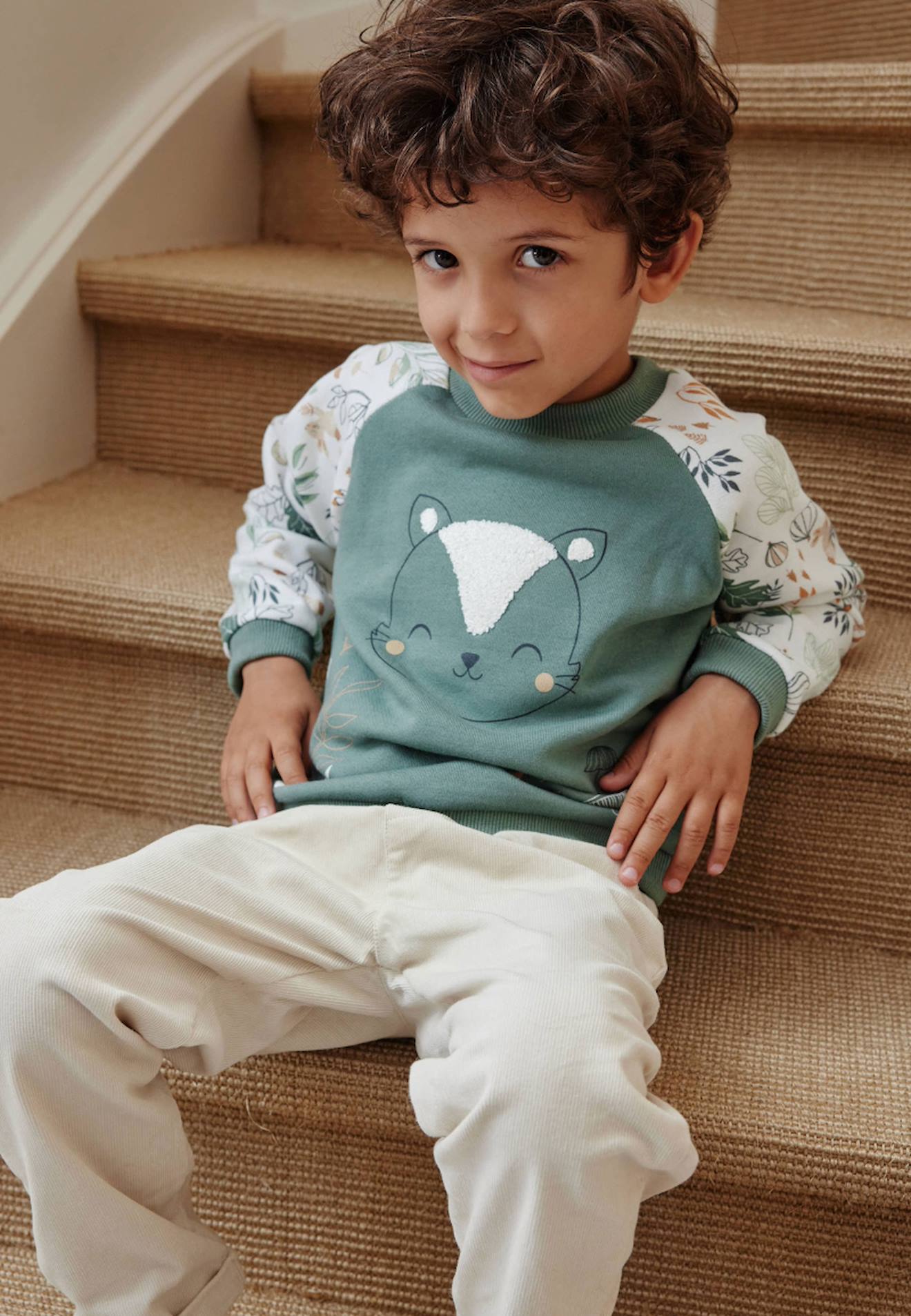 Sweat-shirt Bébé En Molleton Merlin Kaki