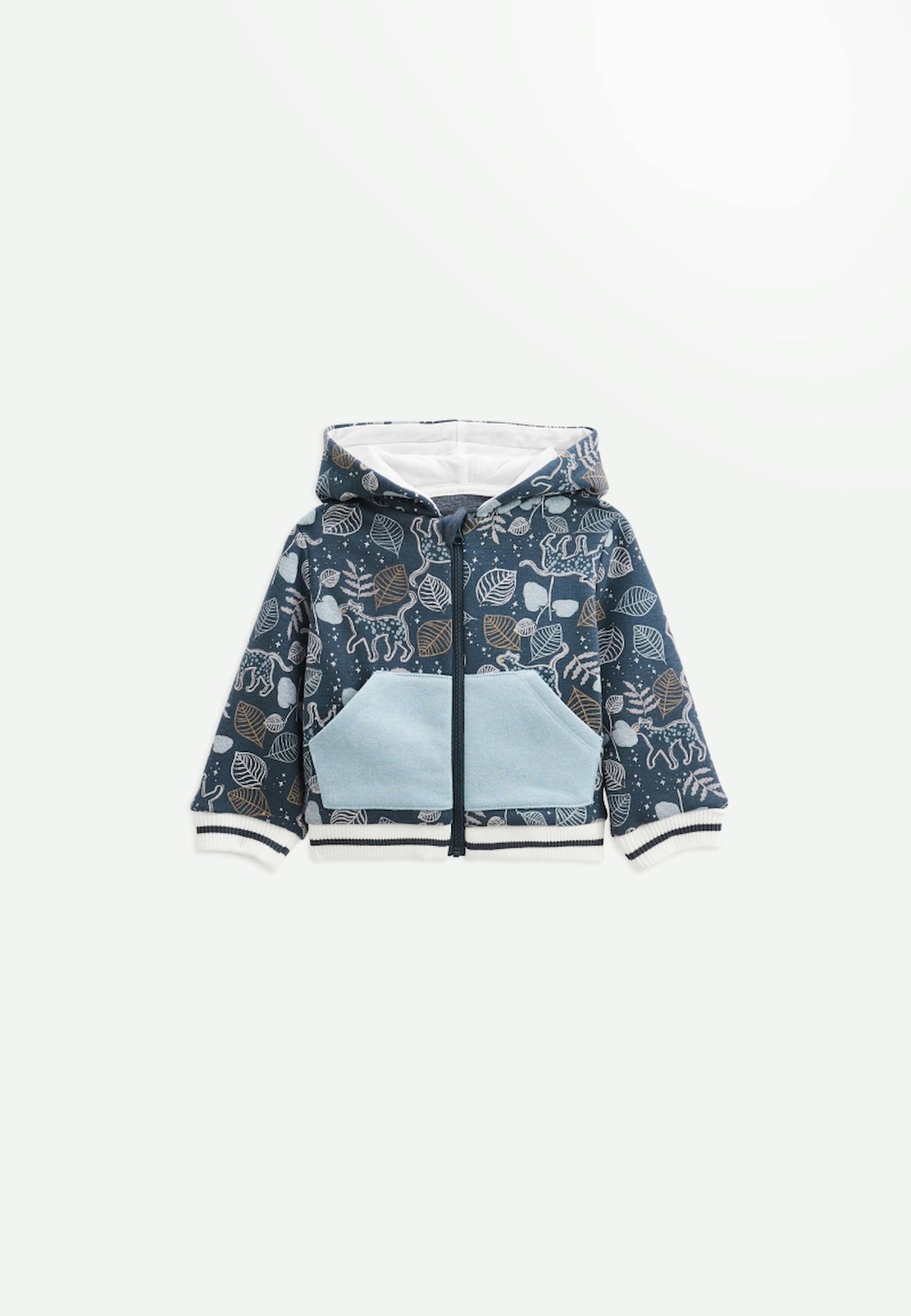Sweat À Capuche Zippé Bébé En Molleton Ultra Chaud Félintrépide Bleu